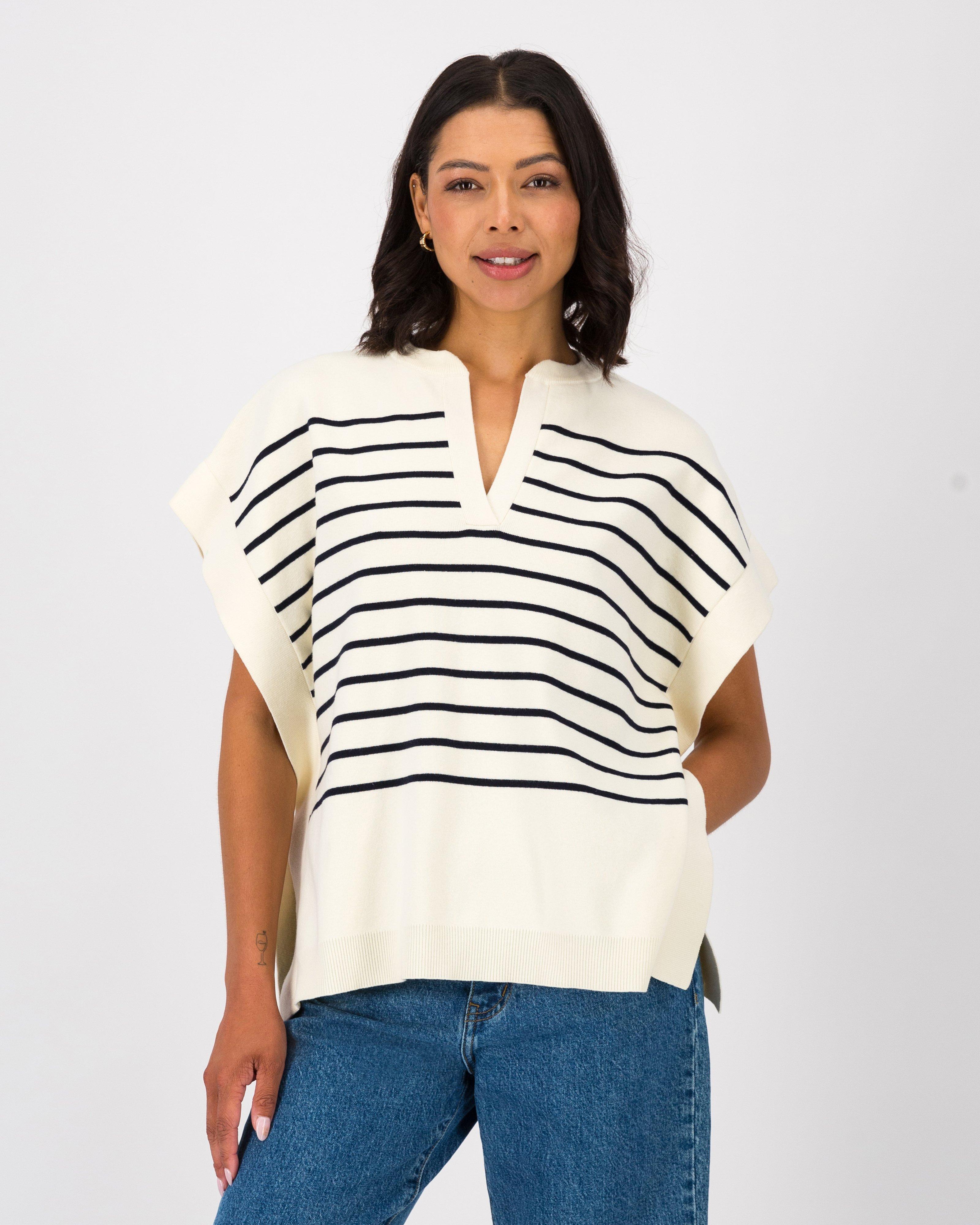 Jullian Stripe Kimono -  Navy