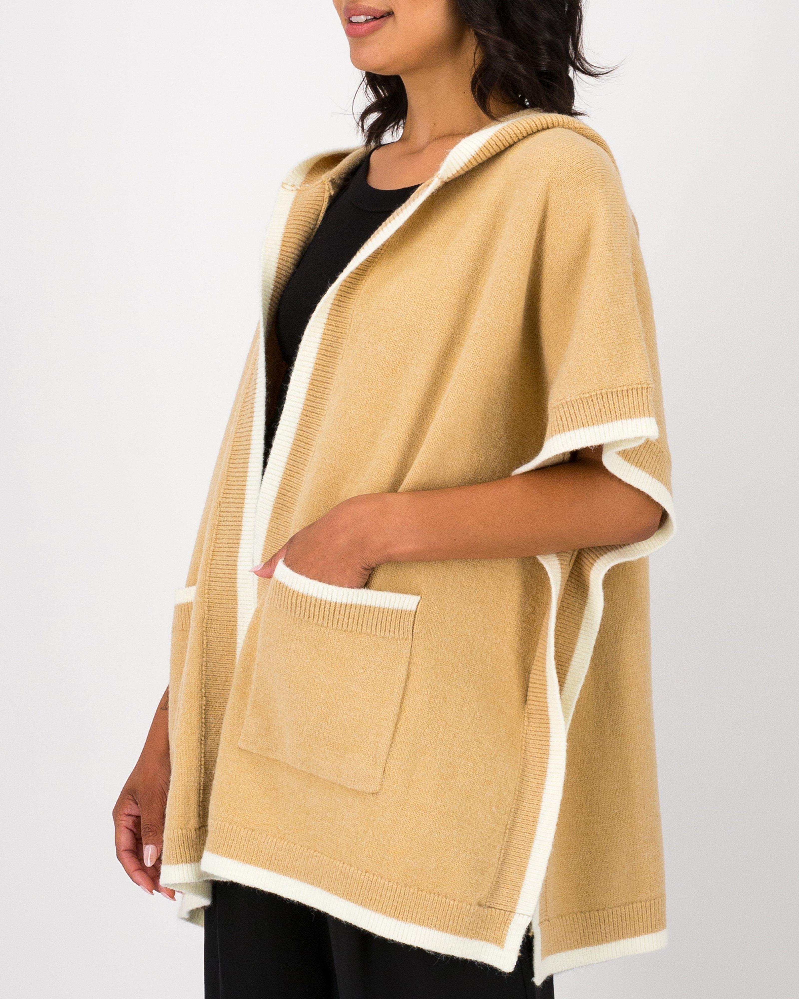 Bontle Knitted Poncho -  Camel