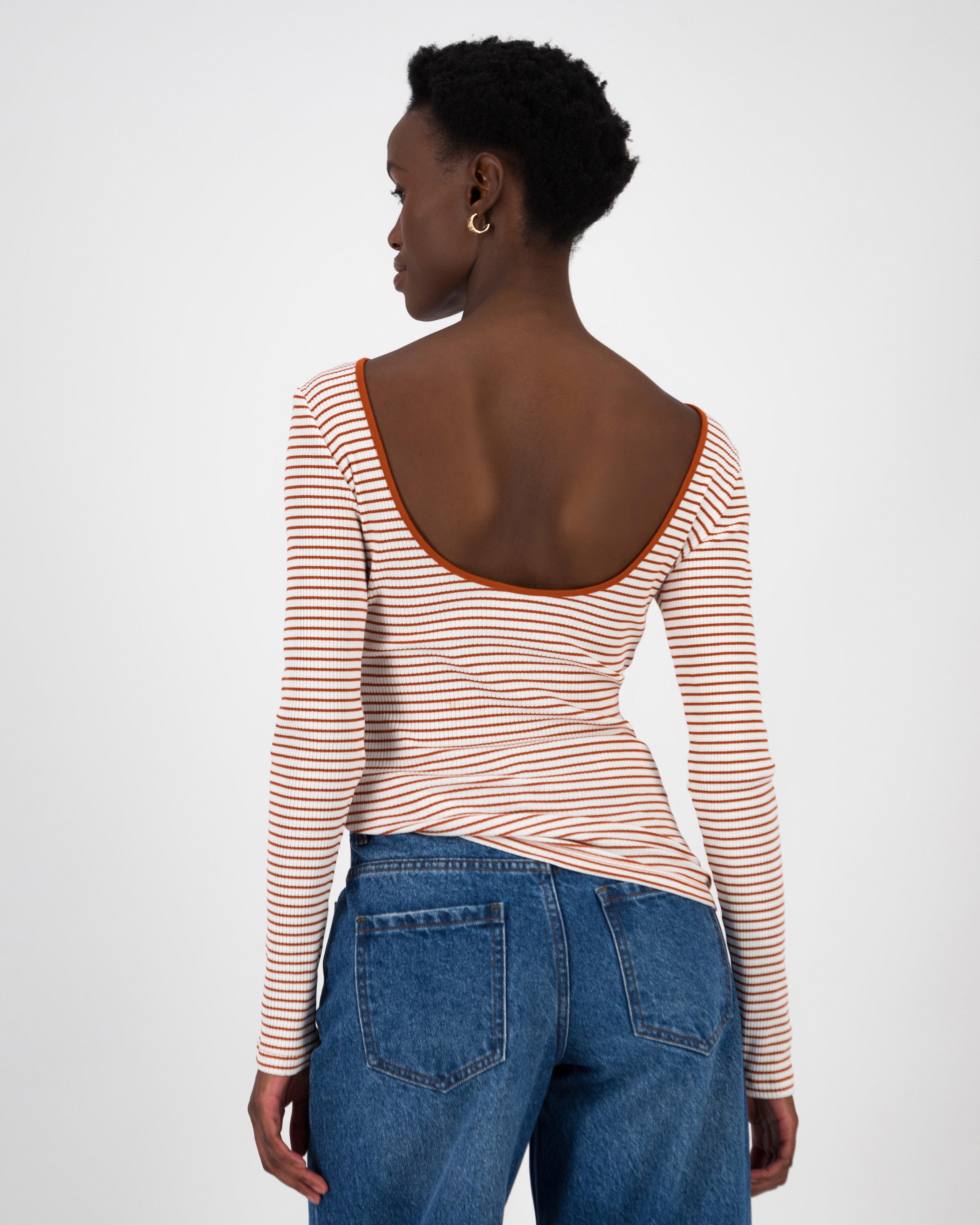 Skylar Striped Top -  Rust