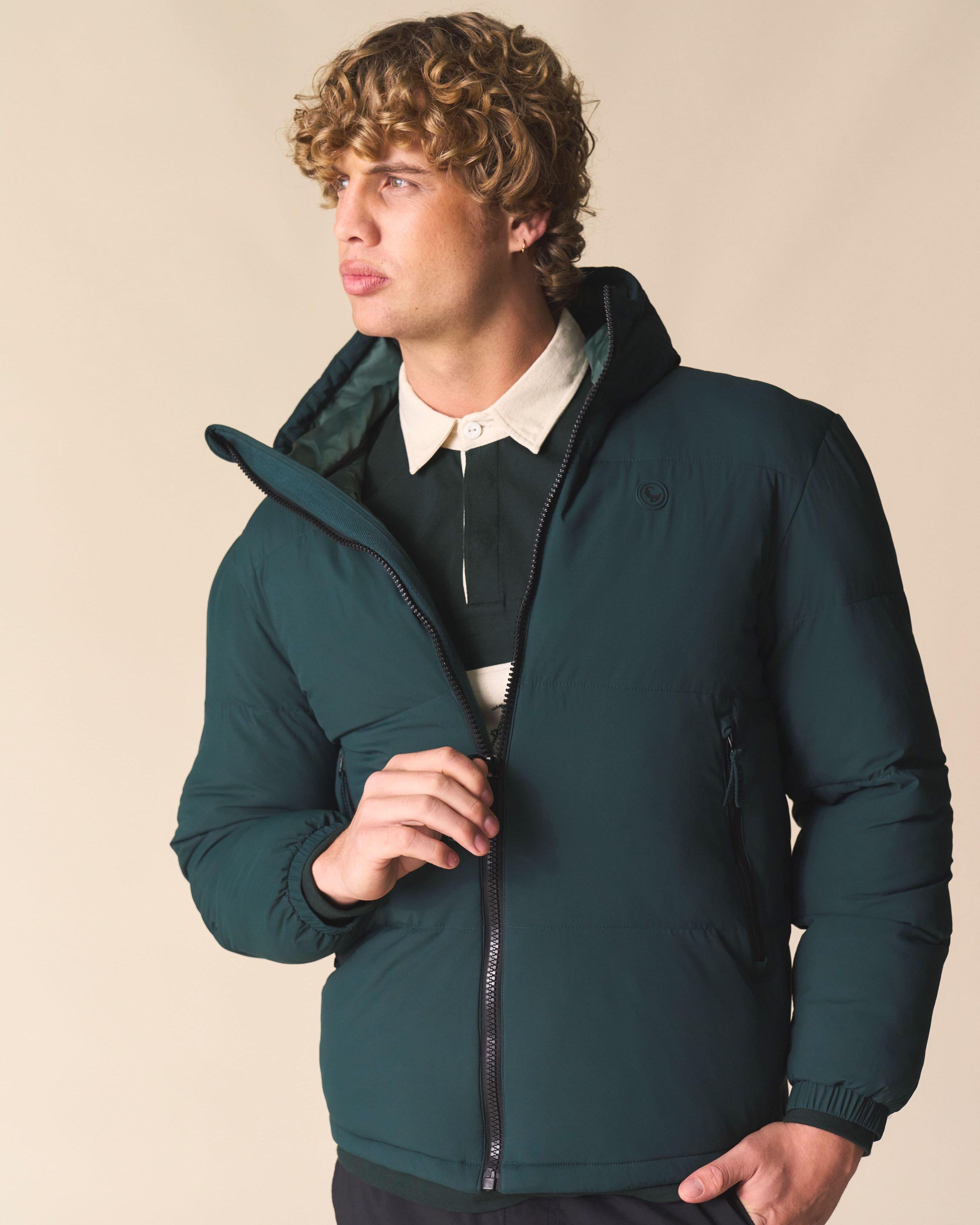 Men’s Burke Hooded Puffer Jacket | Old Khaki