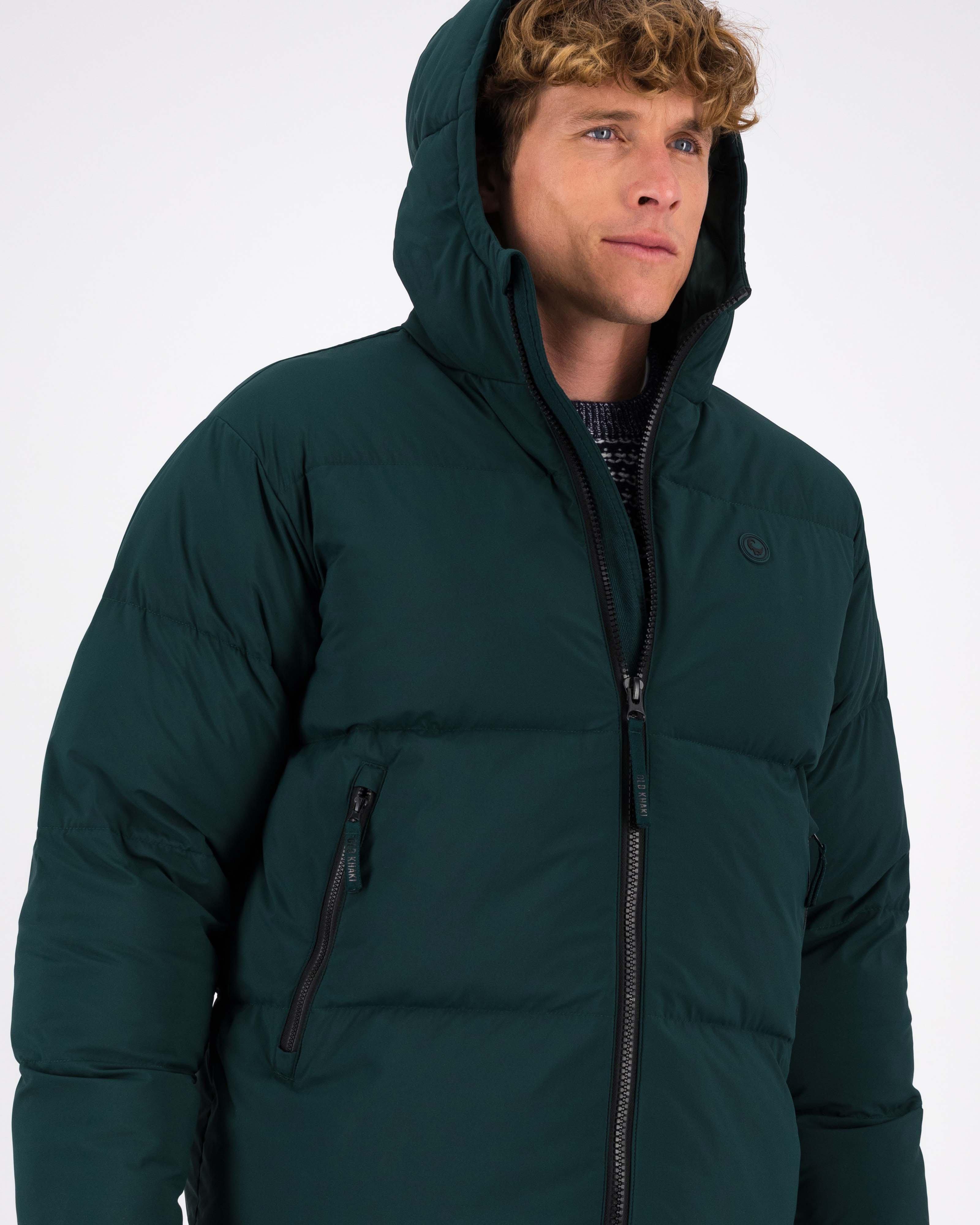 Men’s Burke Hooded Puffer Jacket -  Dark Green