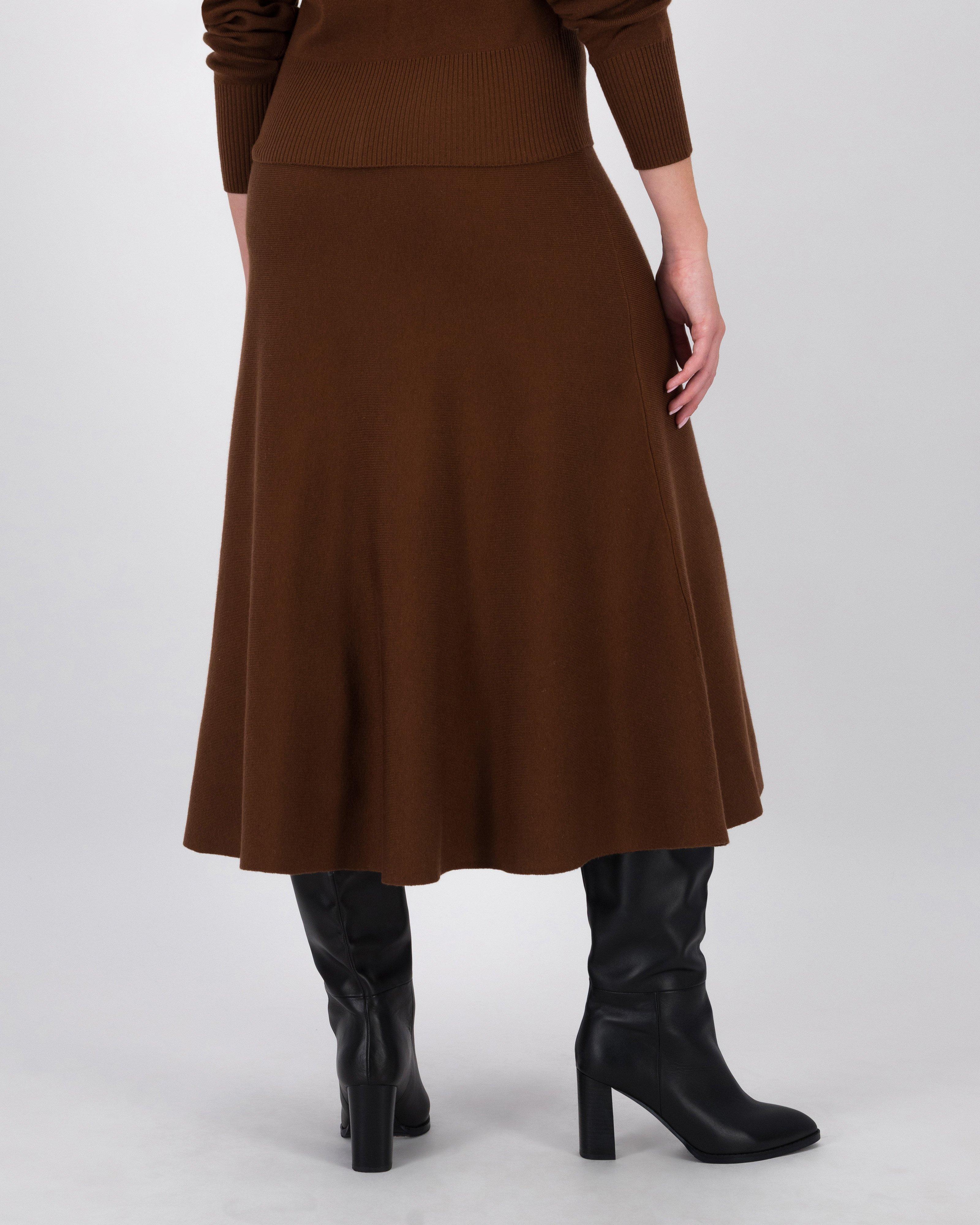 Valeria Knitted Skirt -  Brown