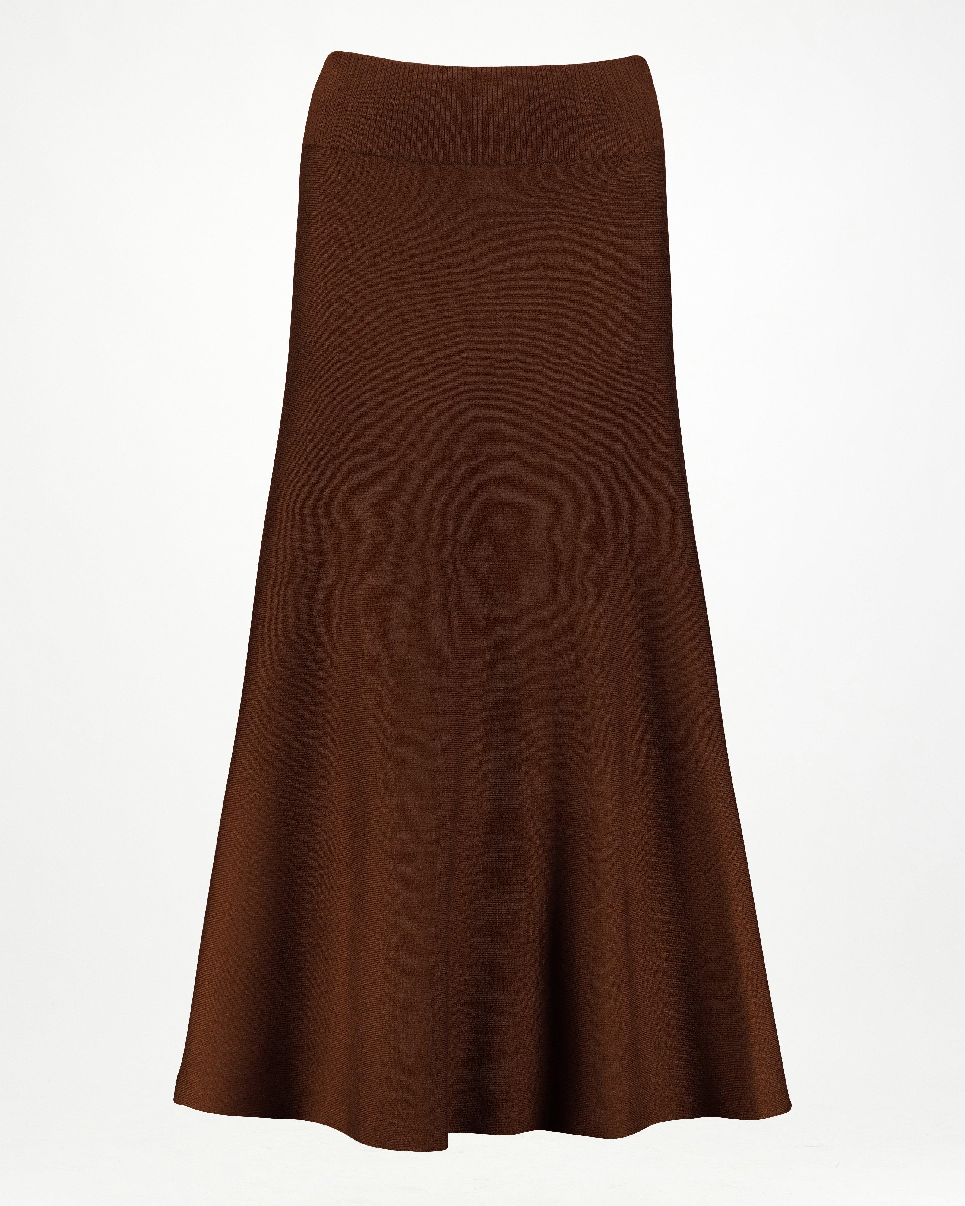 Valeria Knitted Skirt -  Brown