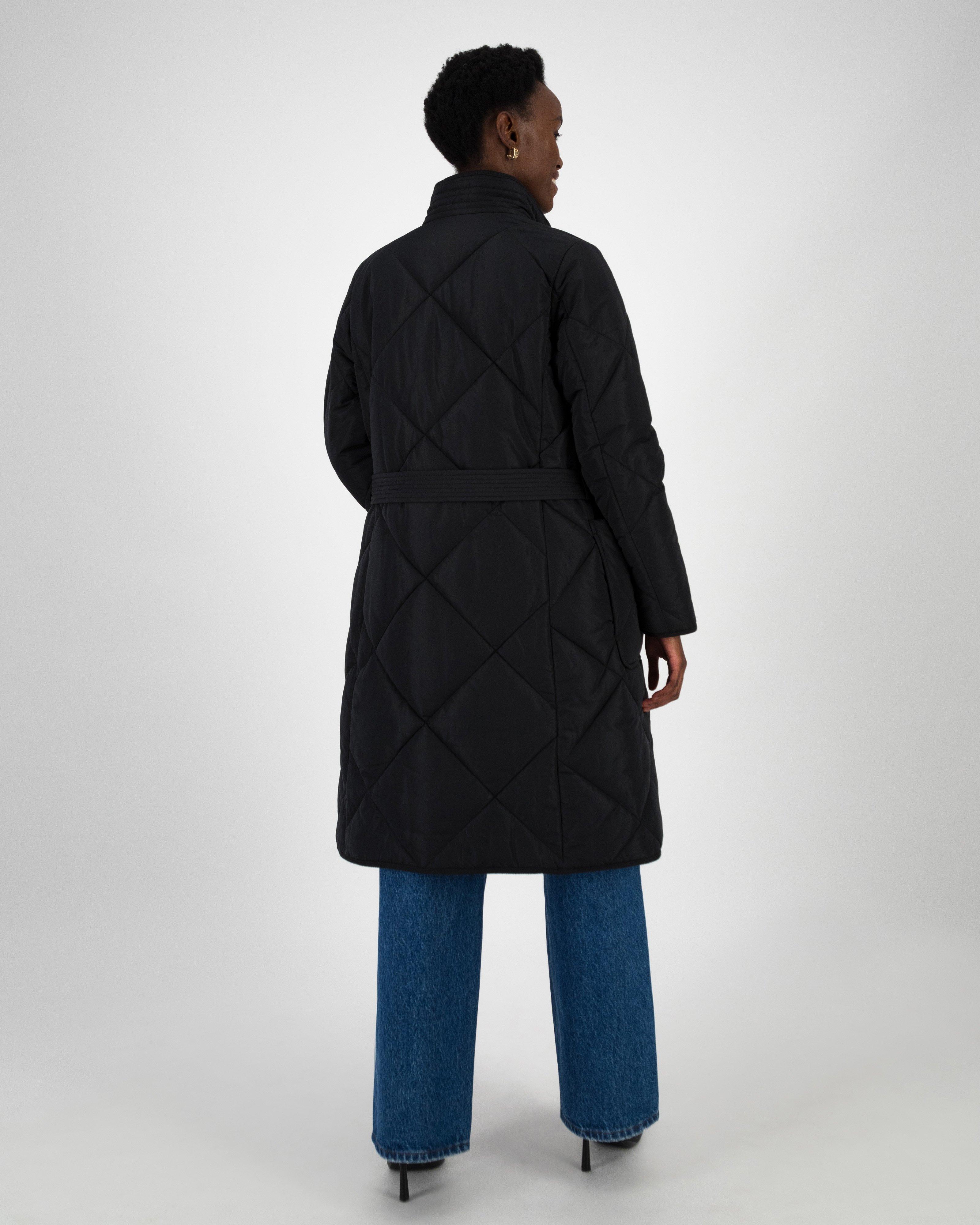 Melanie Quilted Coat -  Black