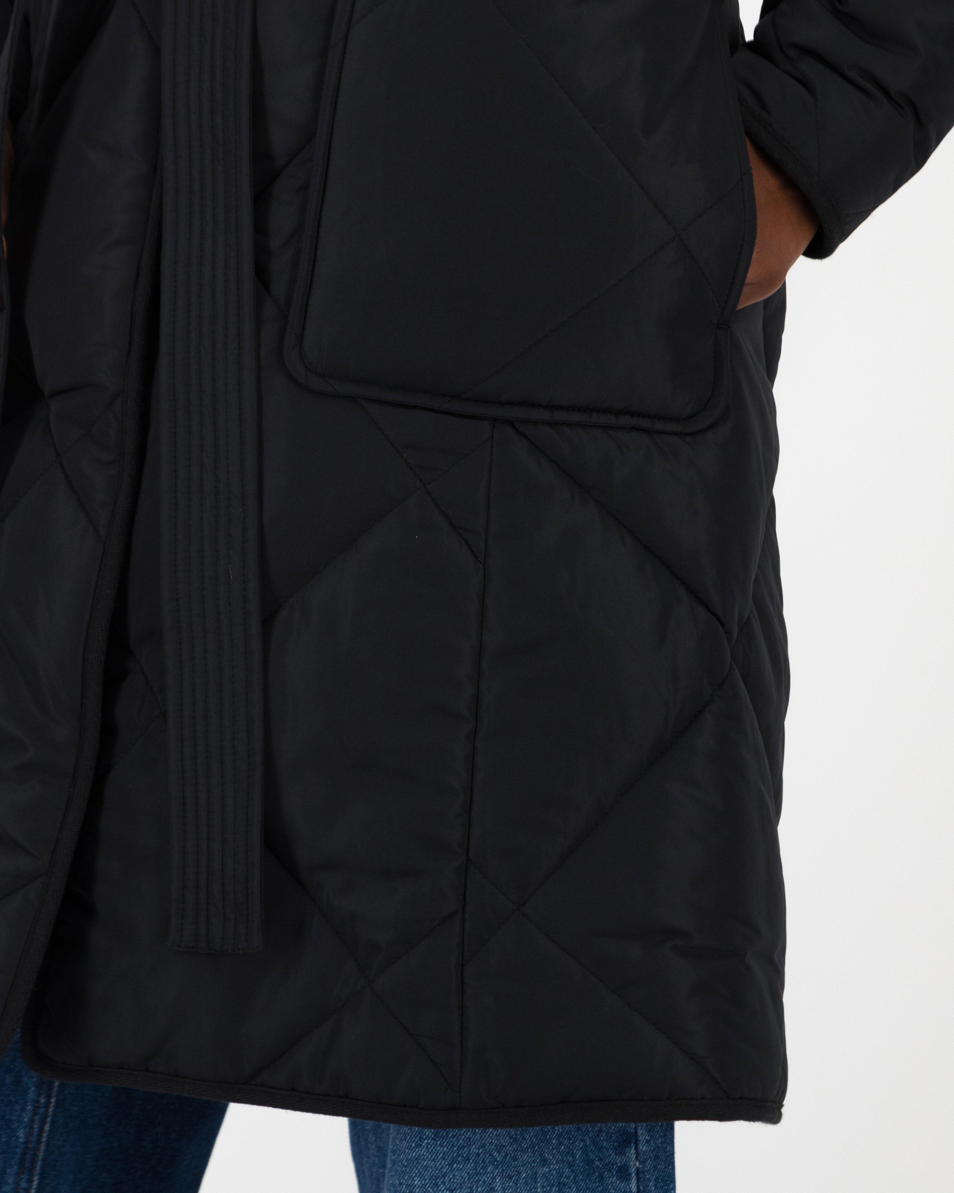 Melanie Quilted Coat -  Black