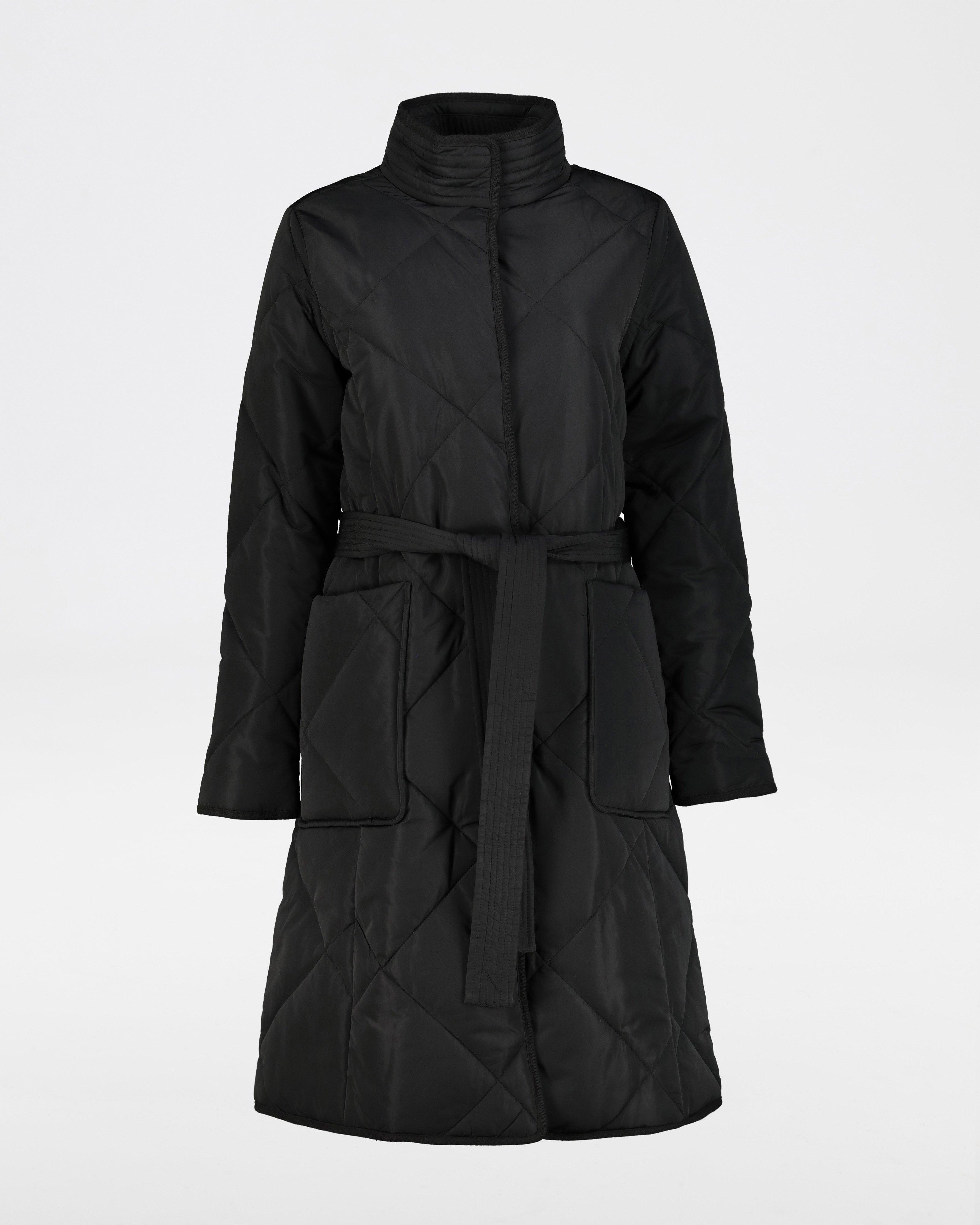 Melanie Quilted Coat -  Black