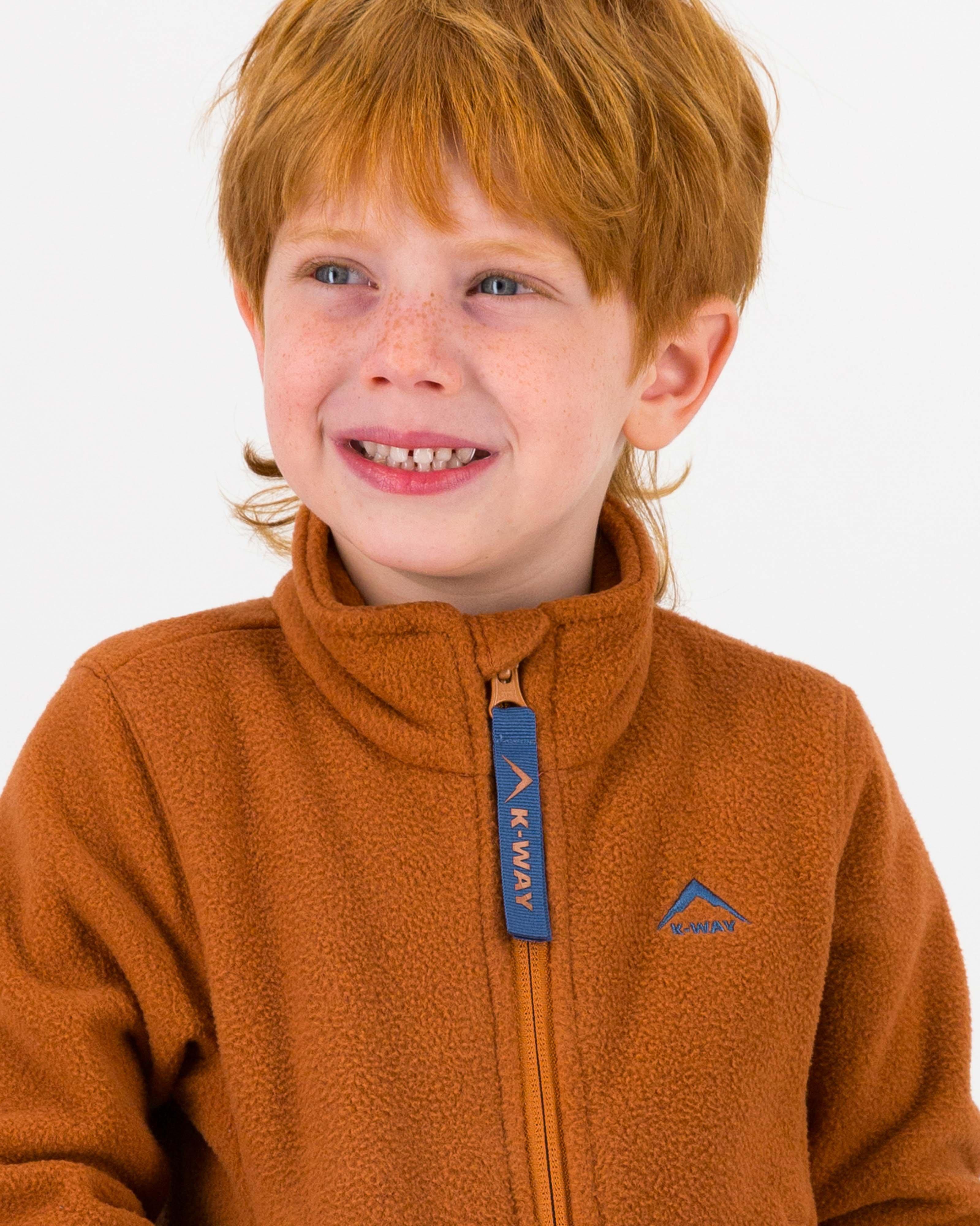 K-Way Kids Basic Full-Zip Fleece Jacket -  Rust