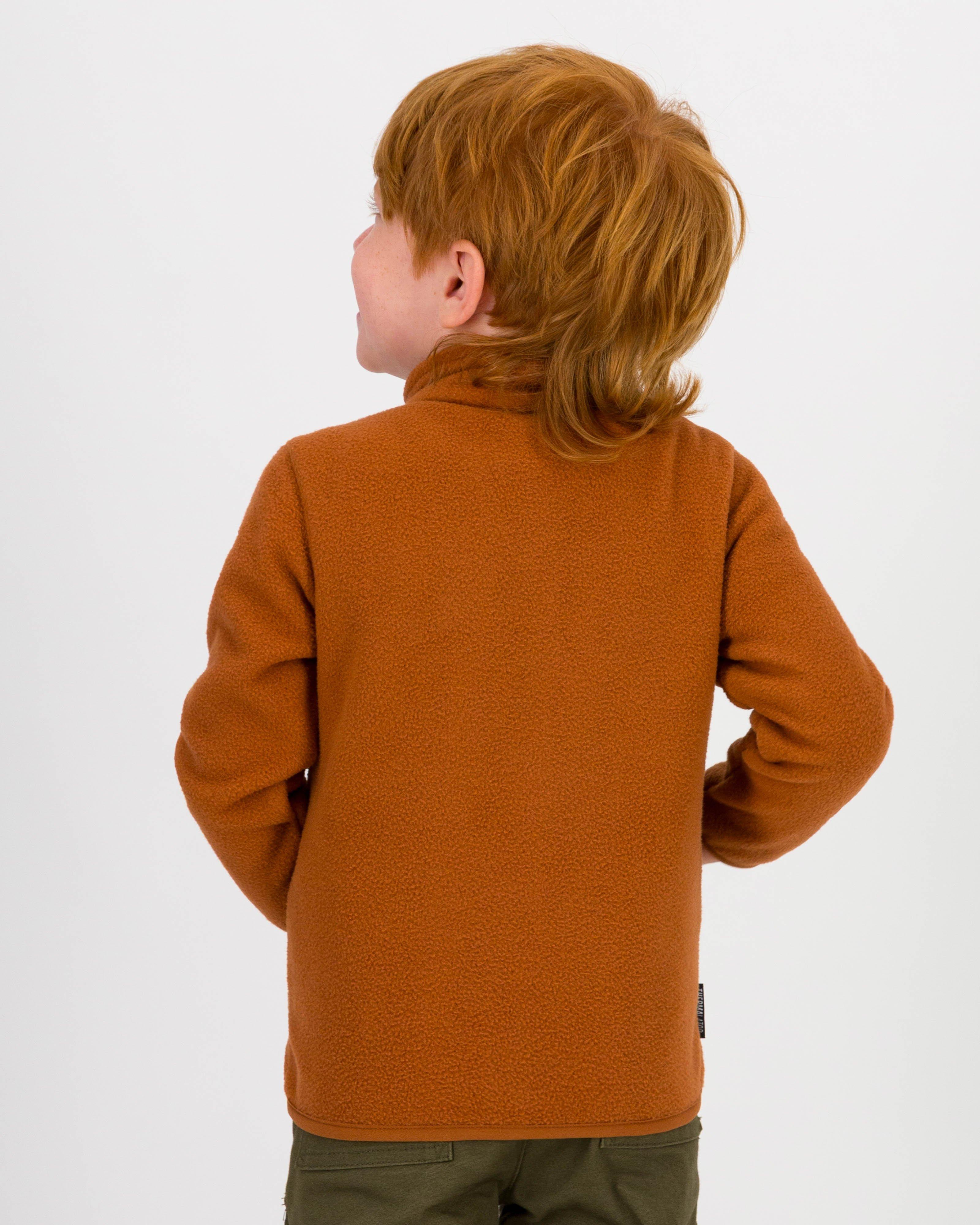 K-Way Kids Basic Full-Zip Fleece Jacket -  Rust