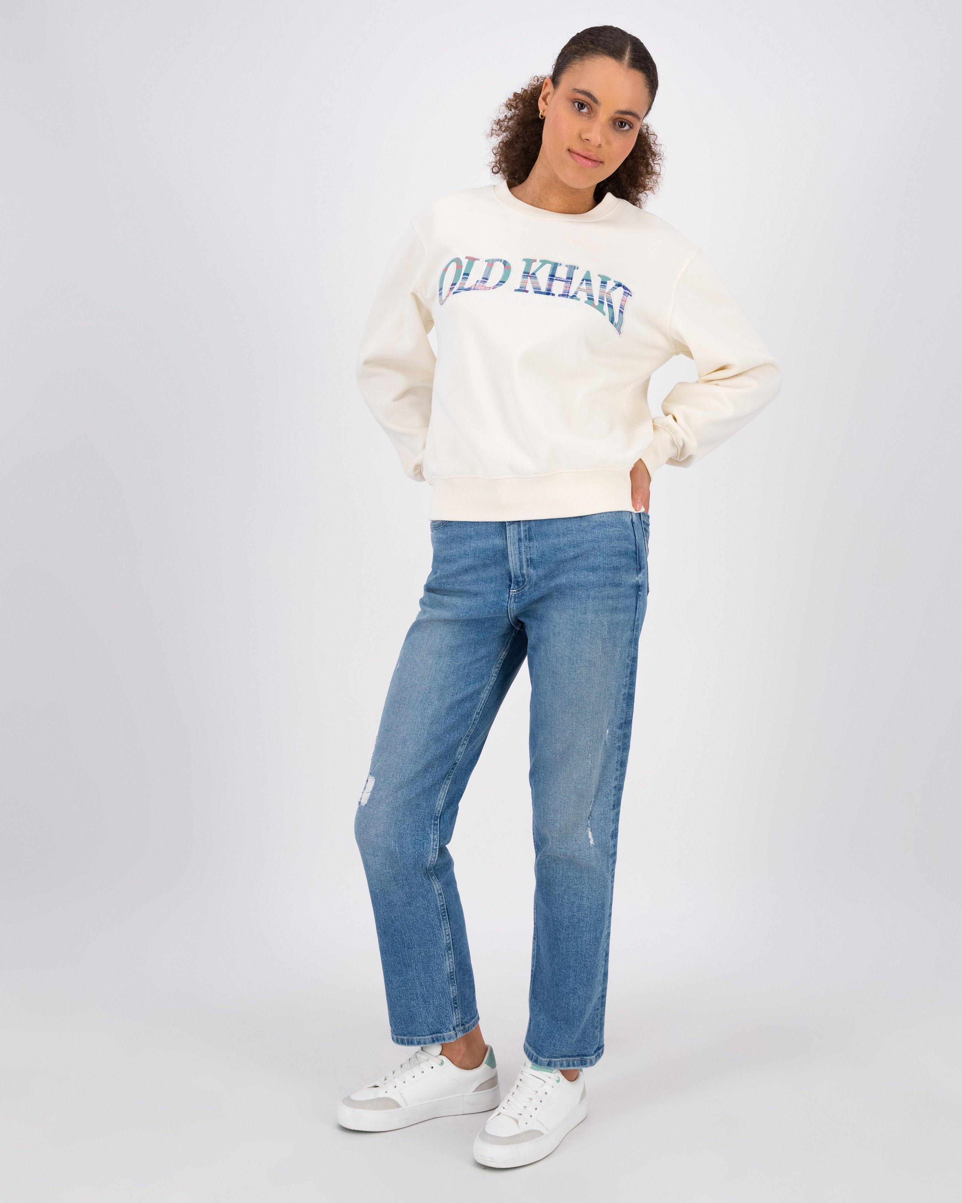 Women’s Lera Check Branded Sweat  -  Milk