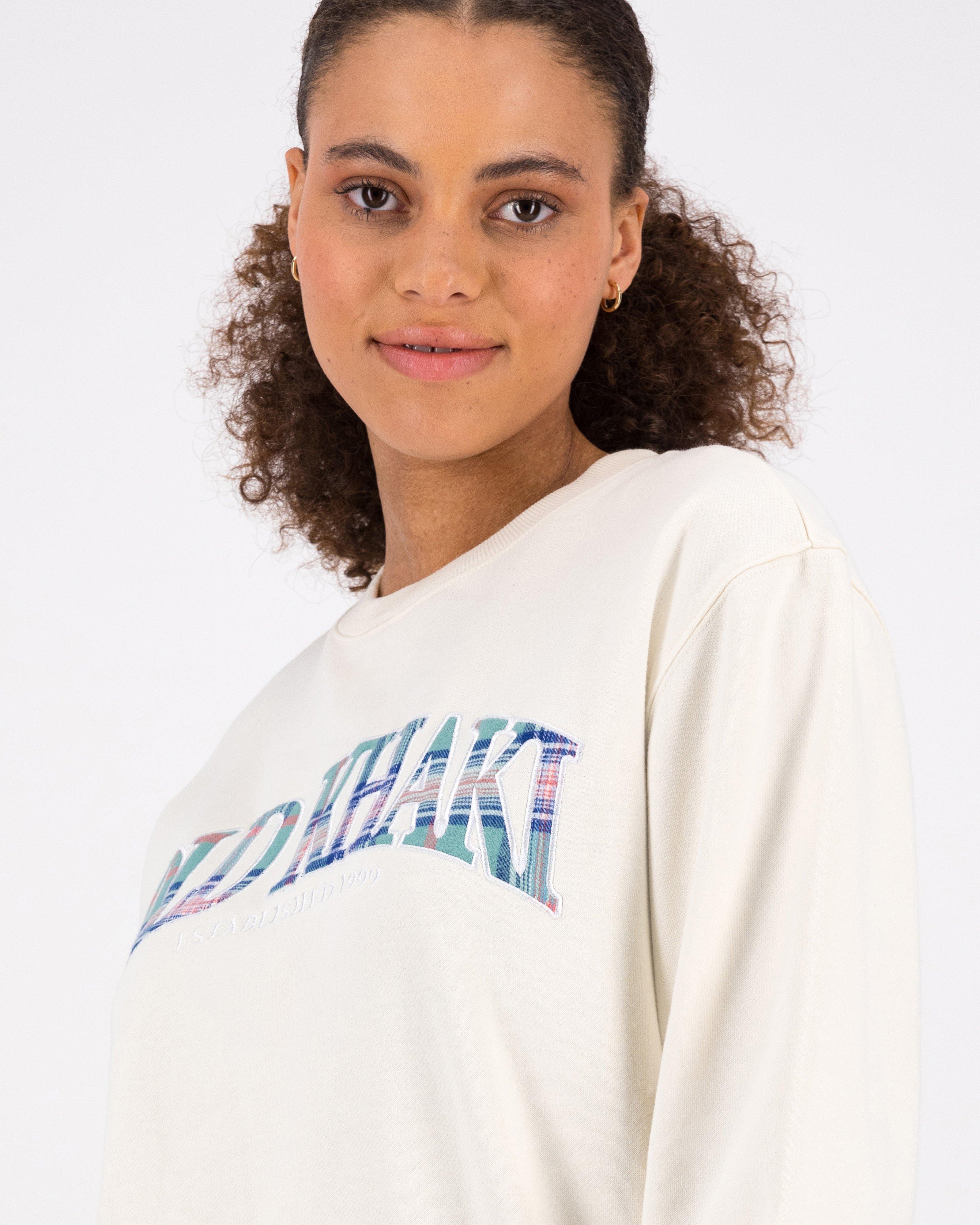 Women’s Lera Check Branded Sweat  -  Milk