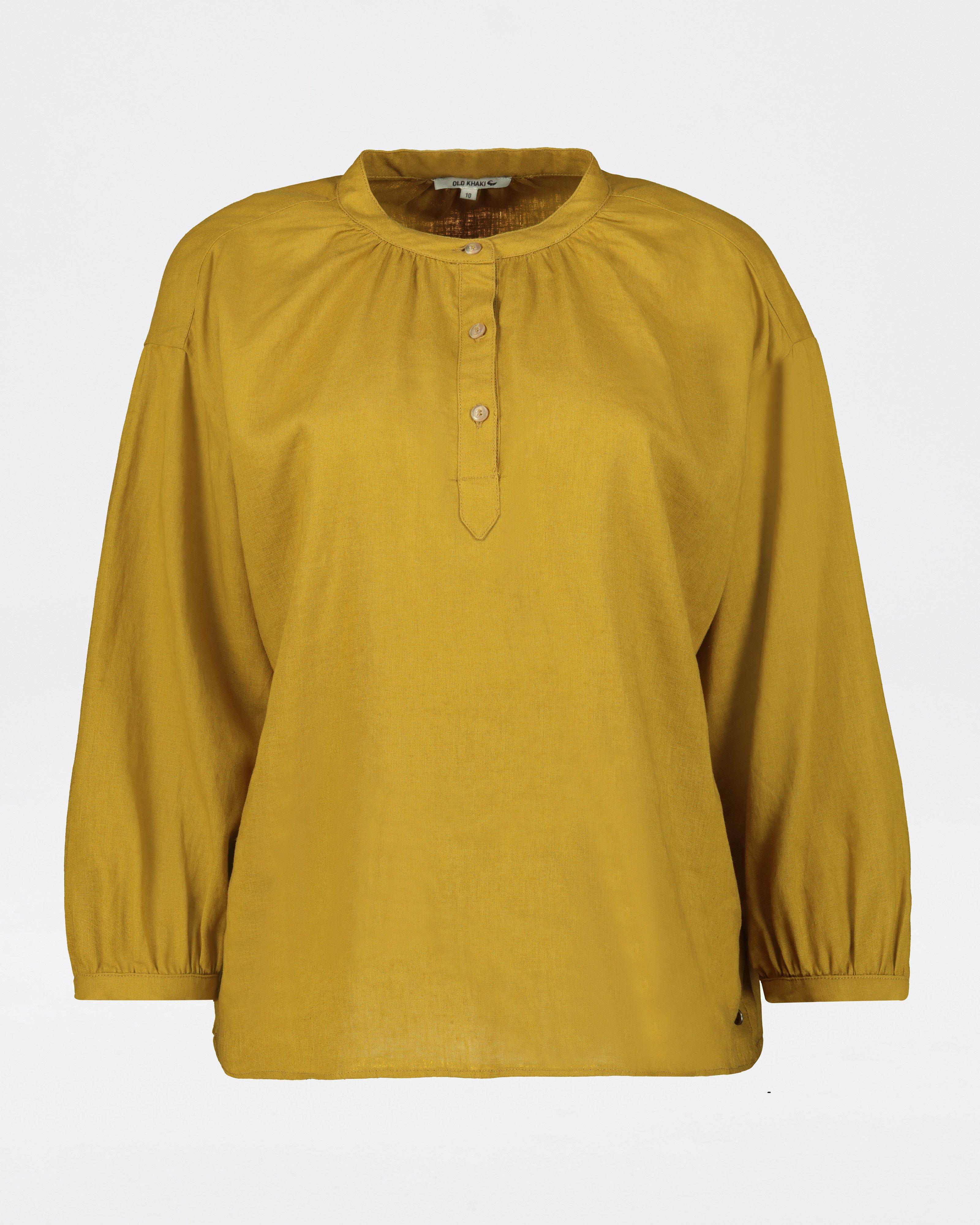Edith Ruffle Collar Cardigan: KHAKI