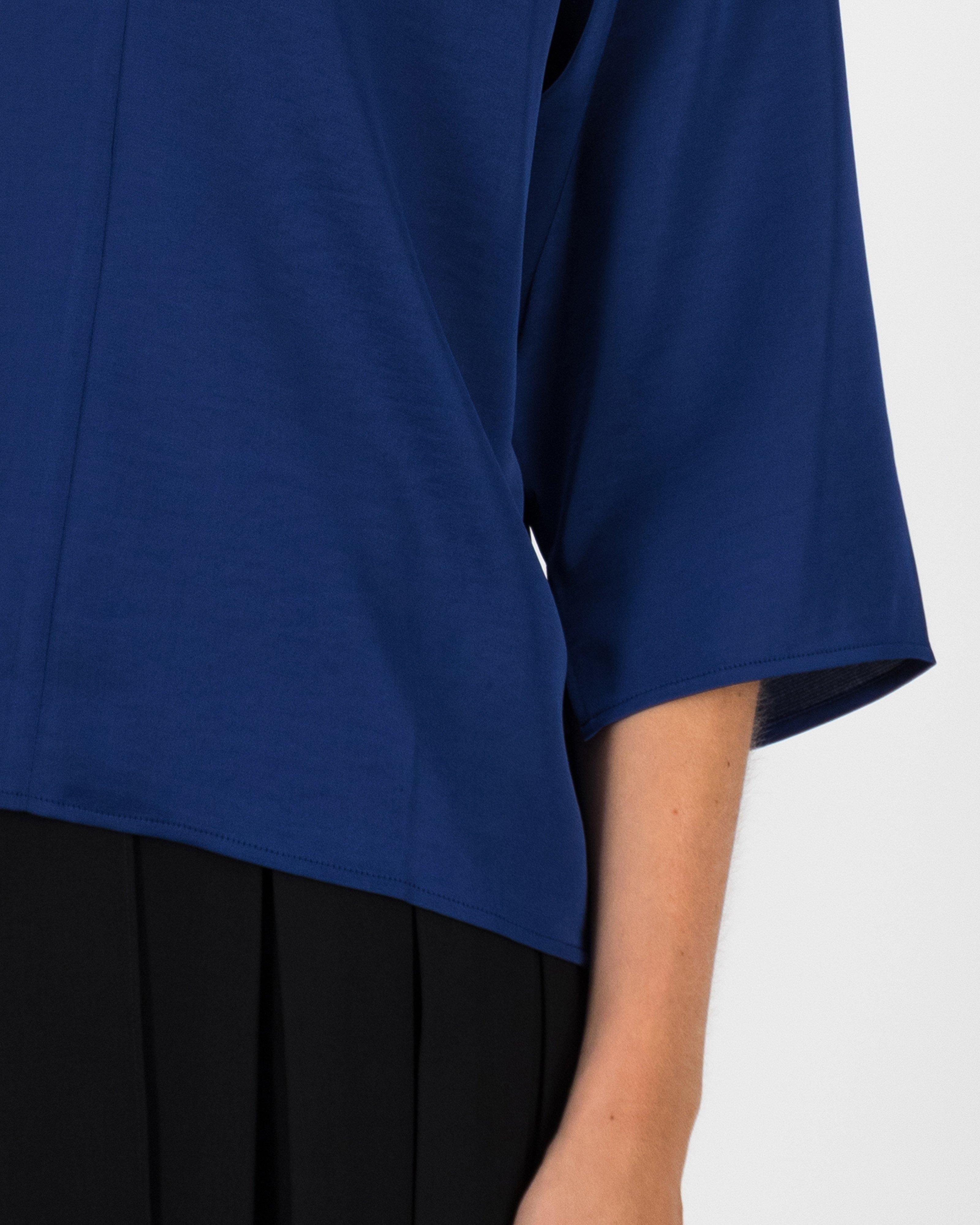 Ella Cut-Out Detail Blouse -  Blue