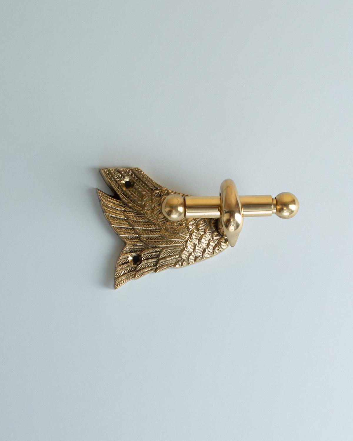 Swan Solid Brass Hook -  Gold