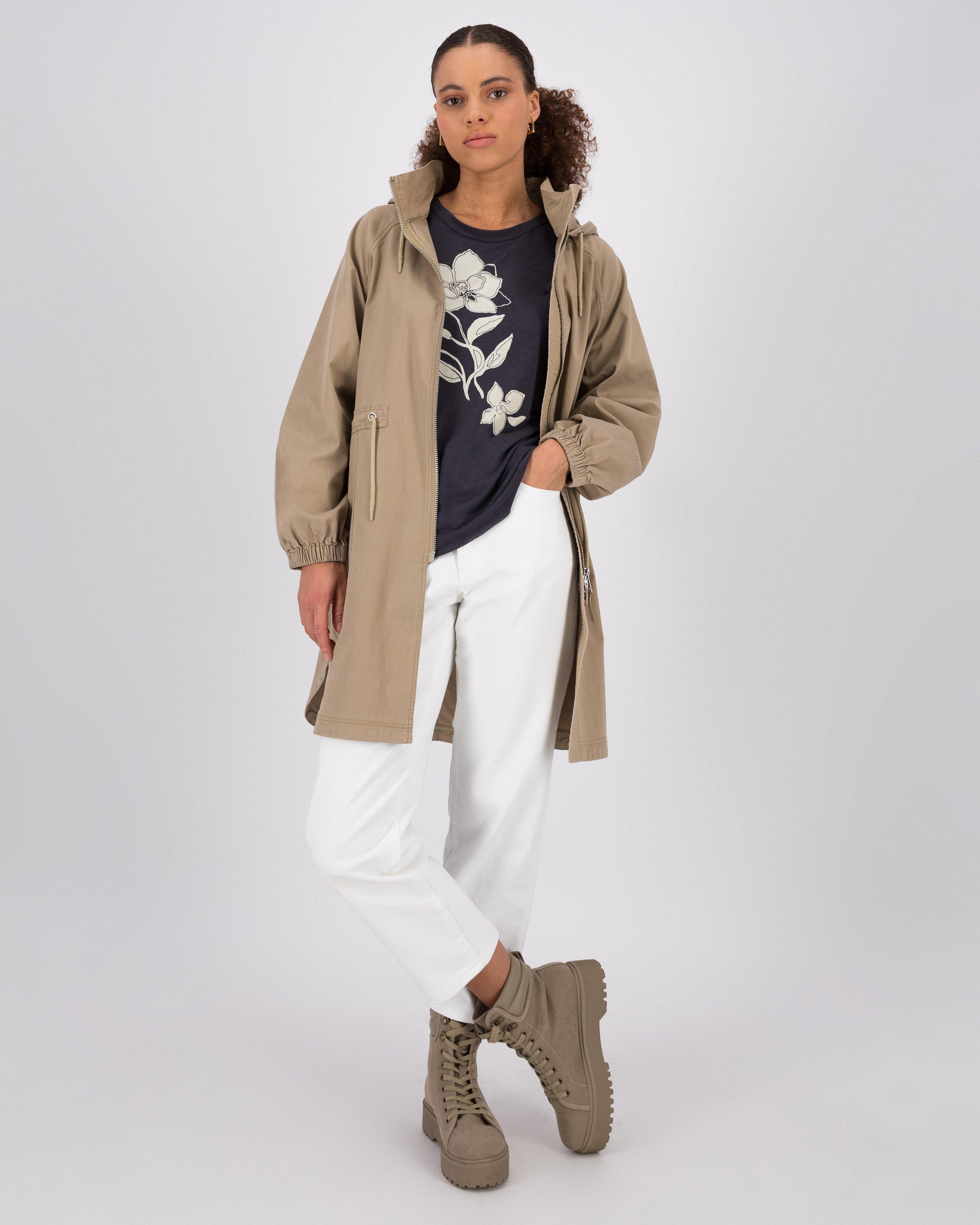 Women’s Thembi Mid-Length Parka  -  Stone