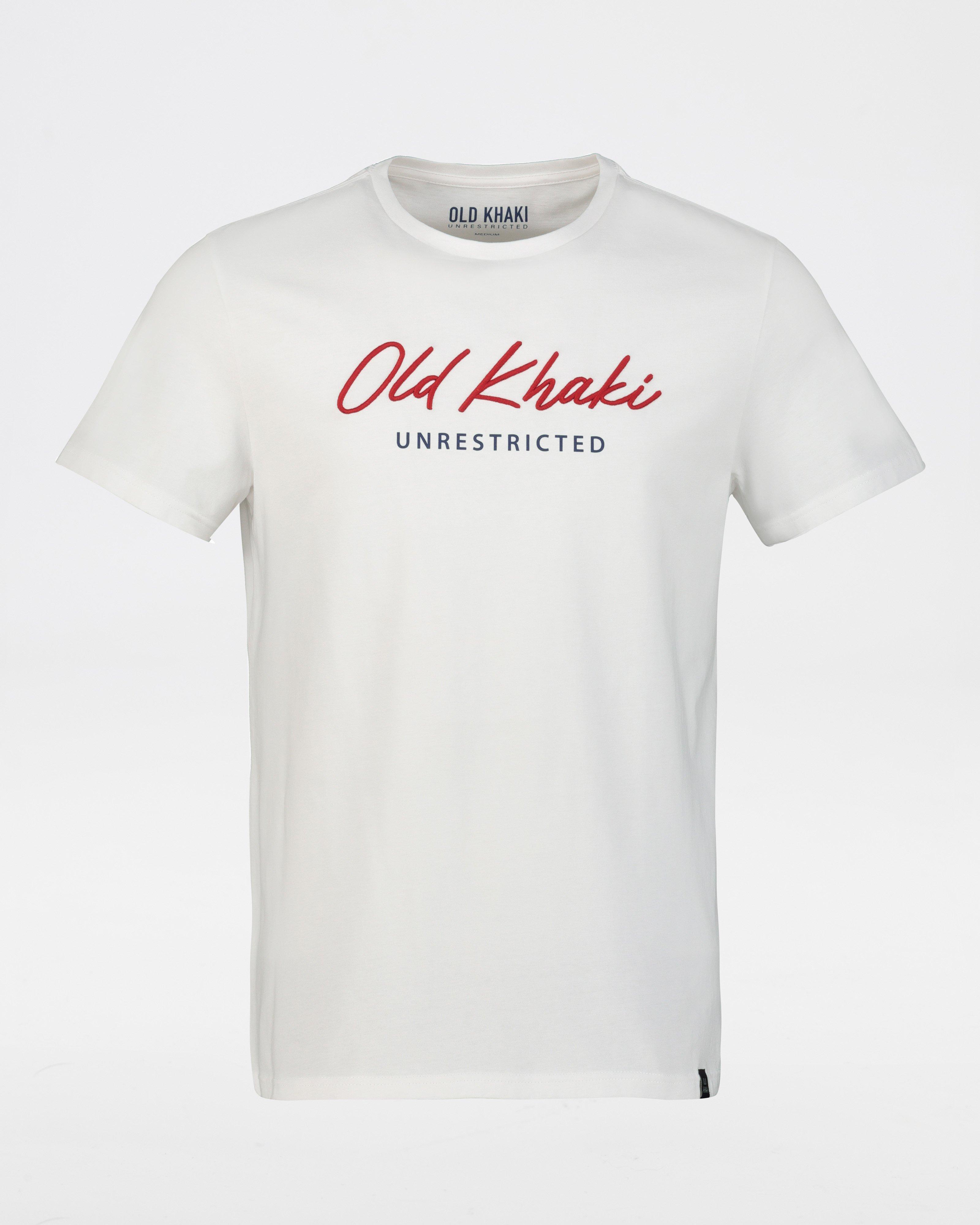 Old Khaki Men’s Damon Embroidered Cotton T-shirt -  White