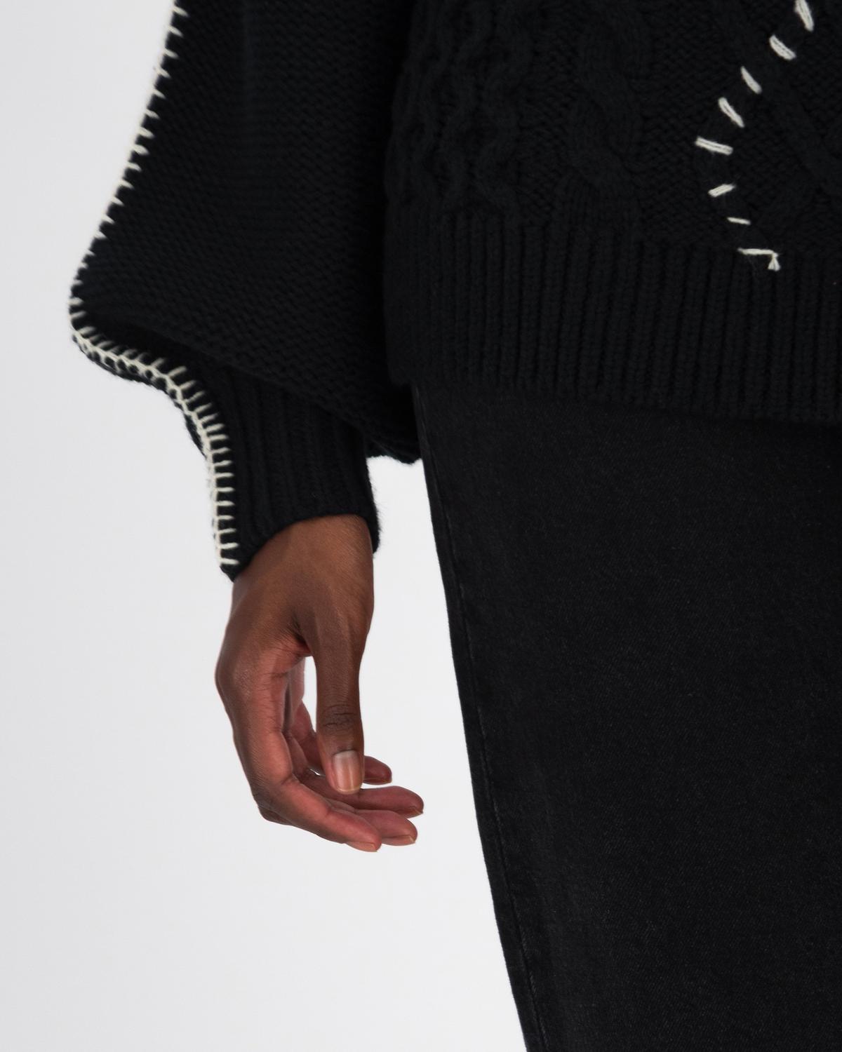 Rania Cable Knitwear -  Black
