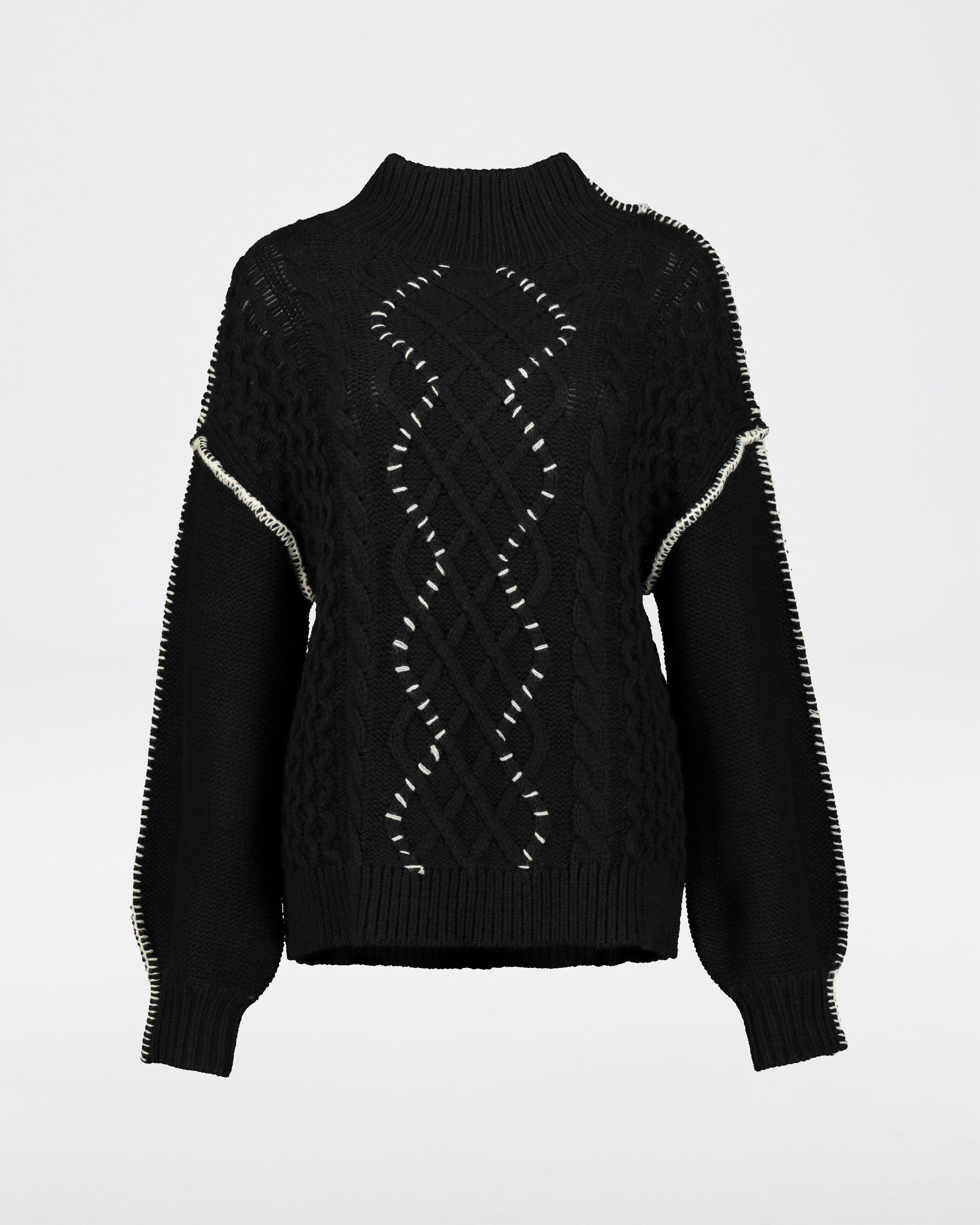 Rania Cable Knitwear -  Black