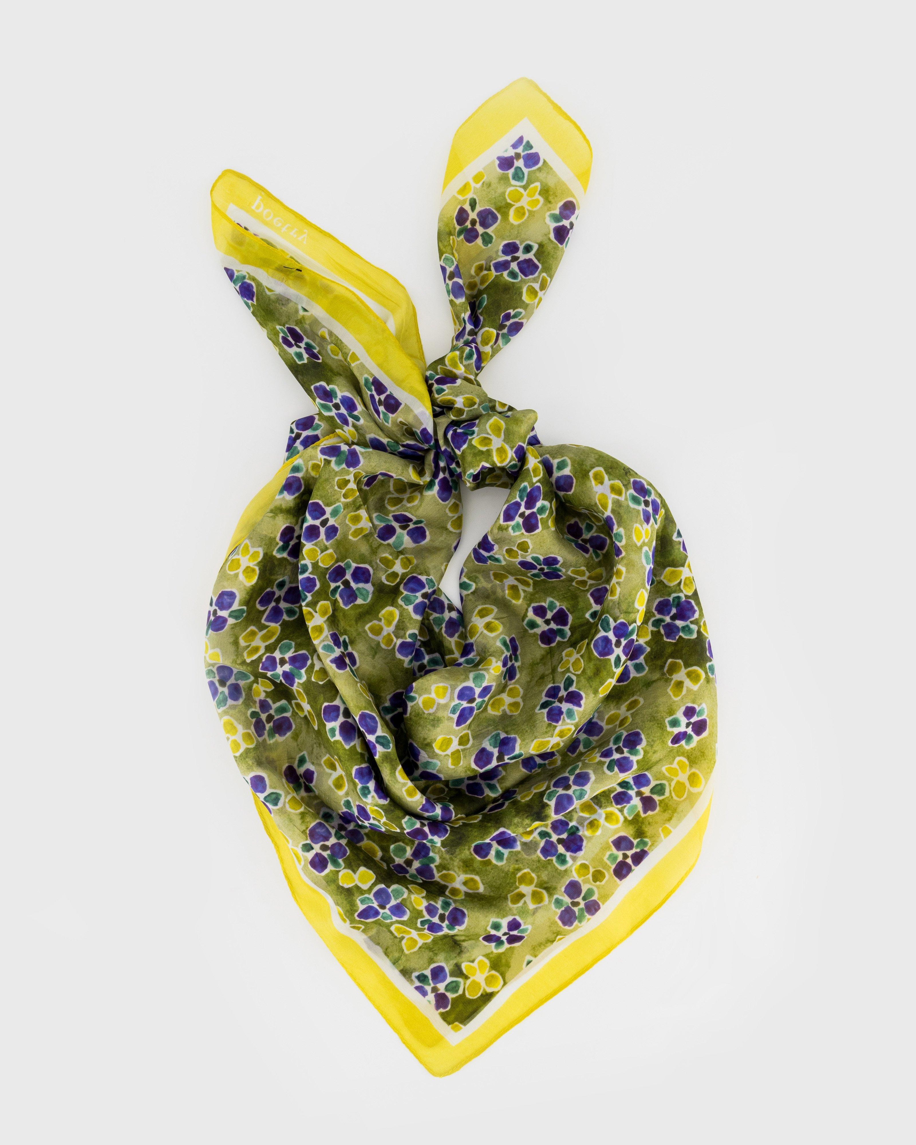 Kameron Dotty Silk Scarf -  Green