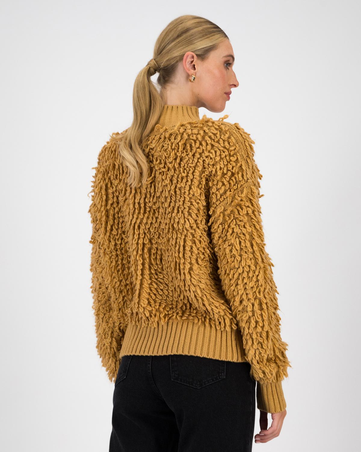 Sia Long Haired Jumper -  Tan