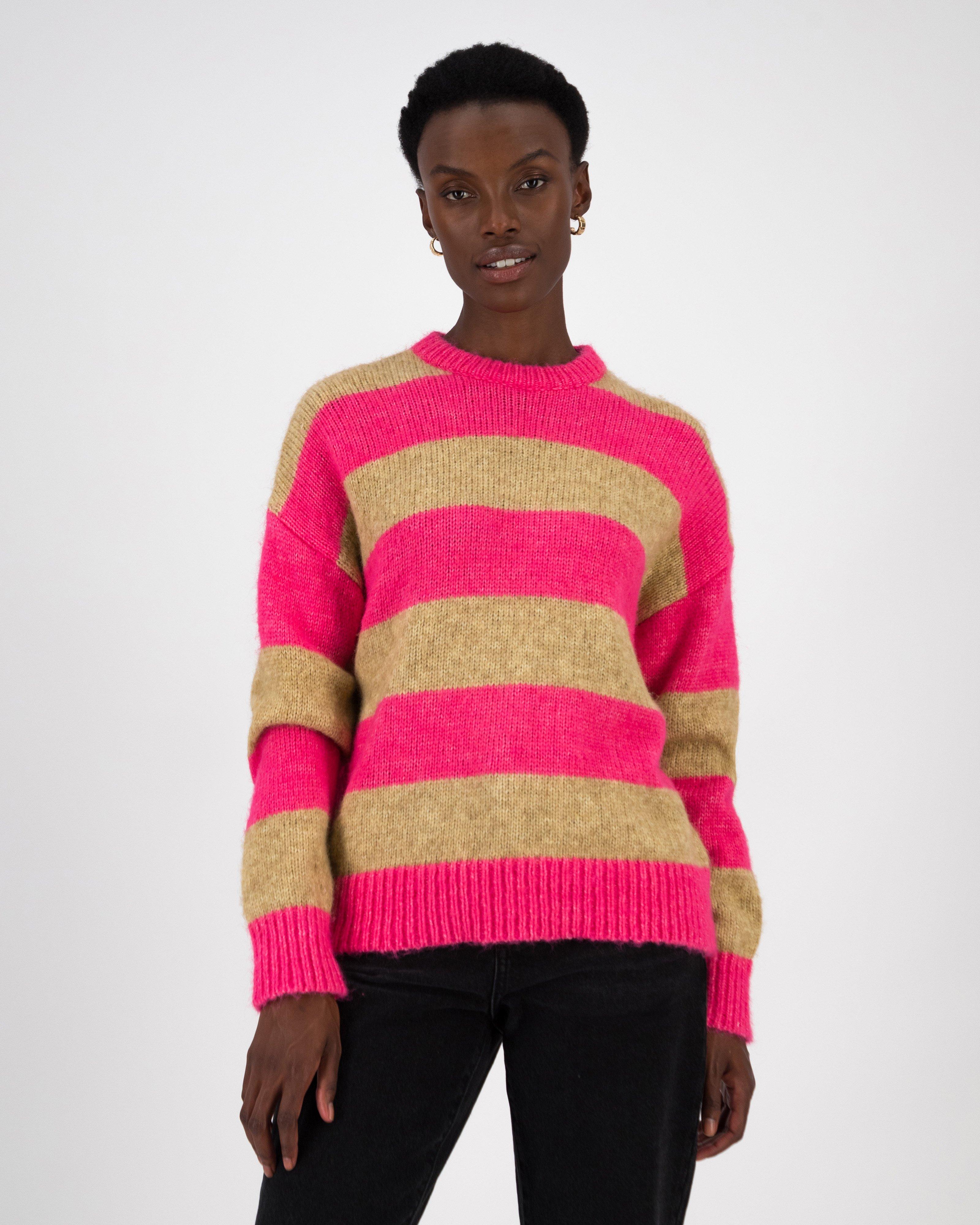 Ahrin Stripe Jumper -  Pink