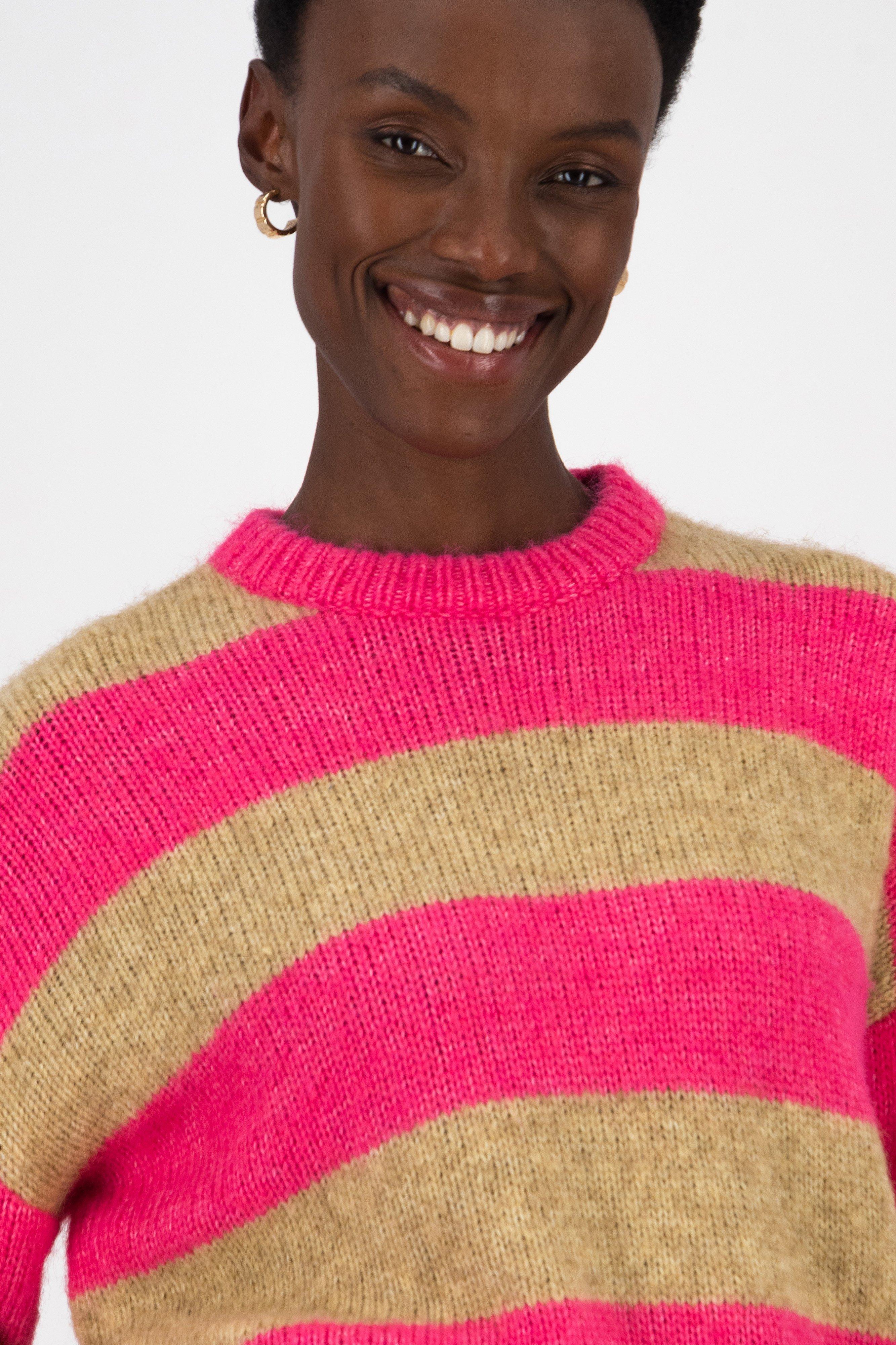 Ahrin Stripe Jumper -  Pink