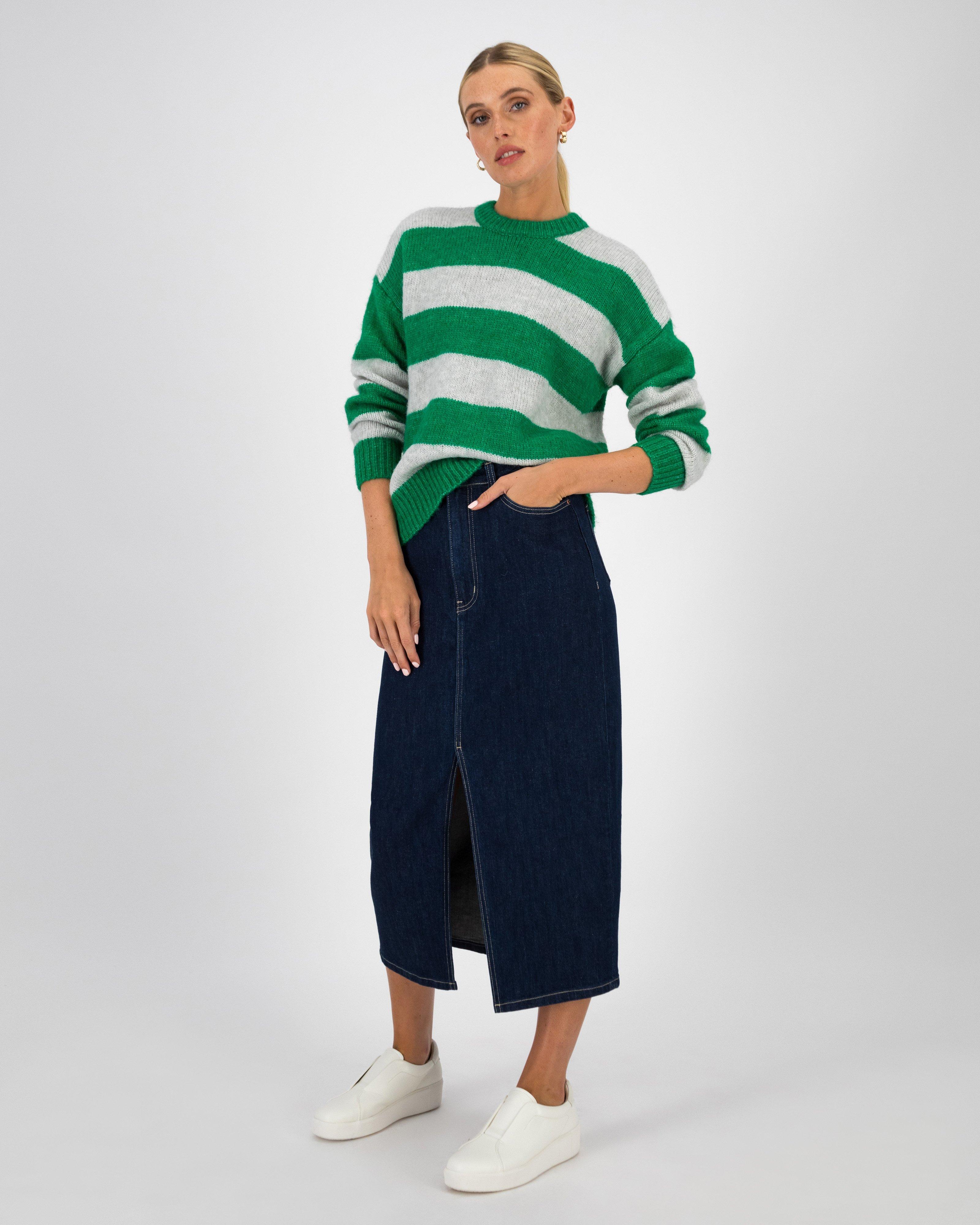 Ahrin Stripe Jumper -  Green