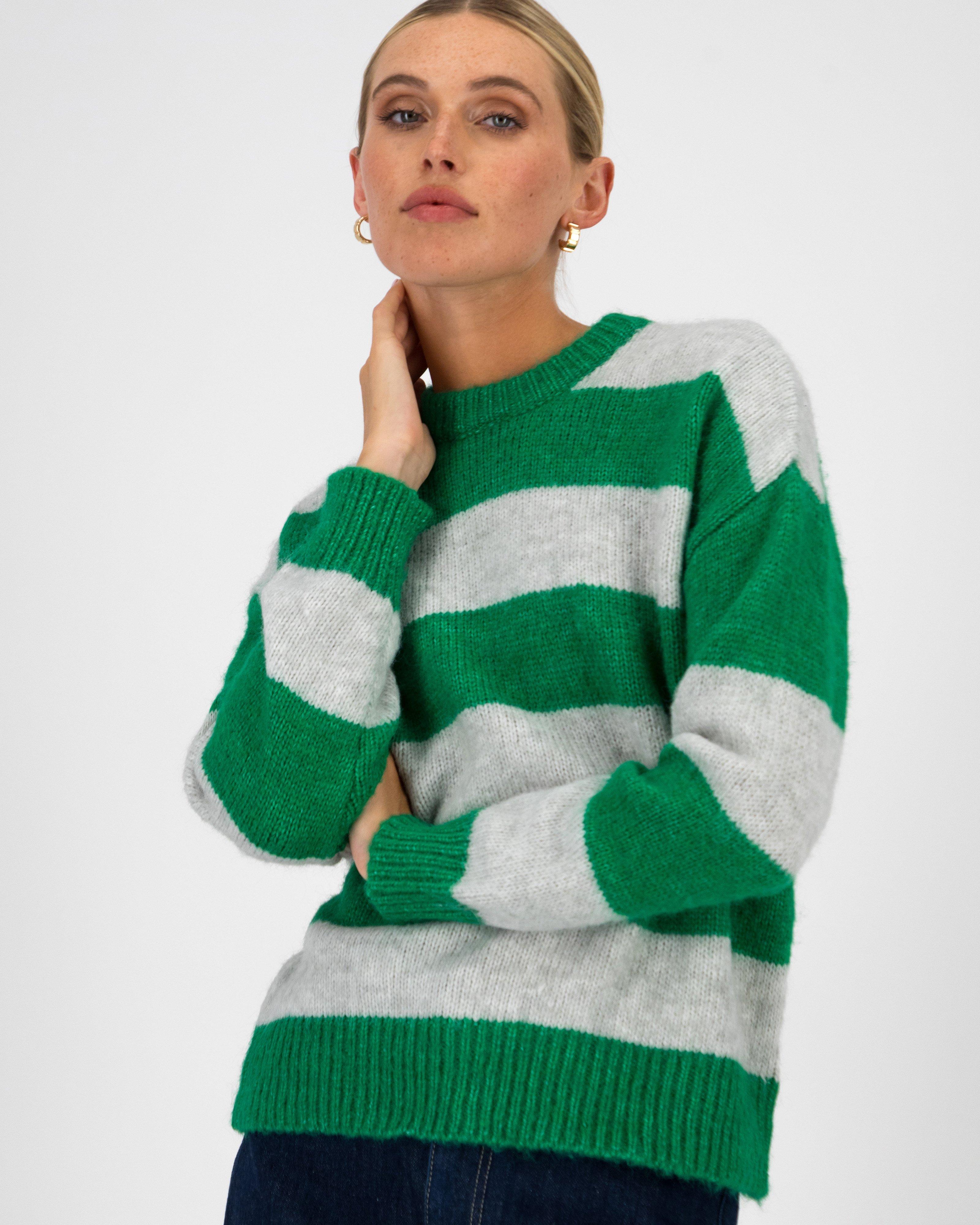 Ahrin Stripe Jumper -  Green