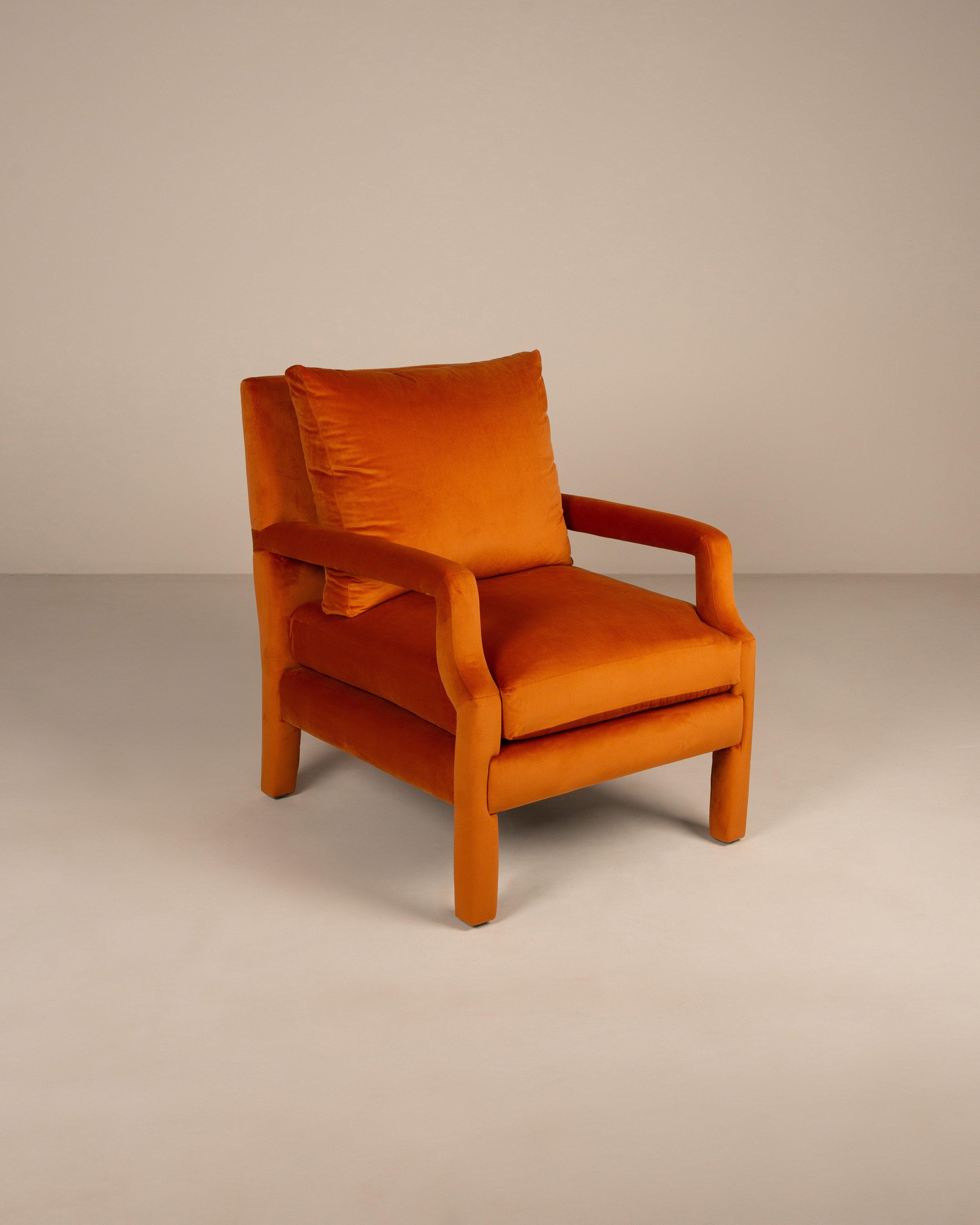 Behati Velvet Statement Chair -  Orange