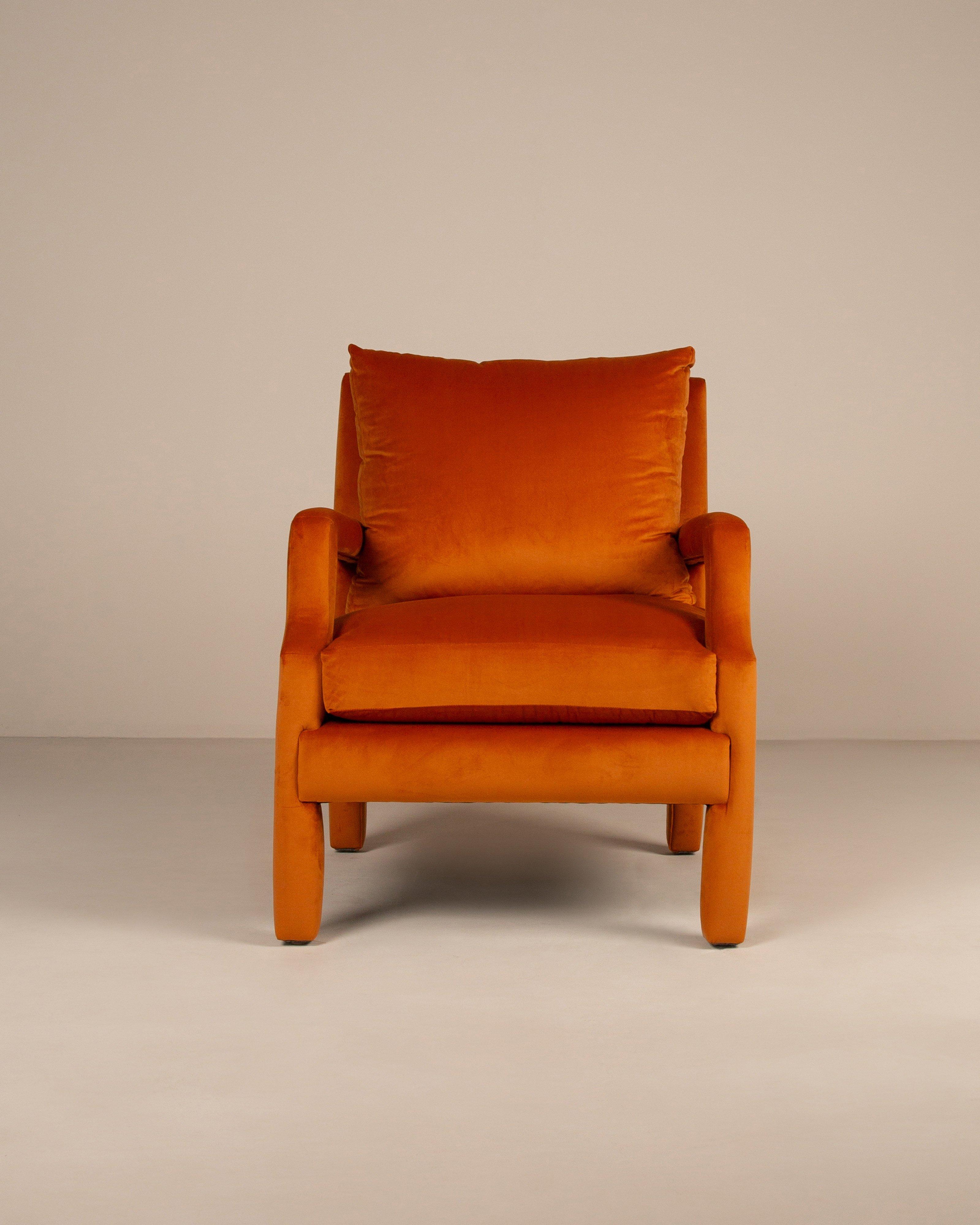 Behati Velvet Statement Chair -  Orange