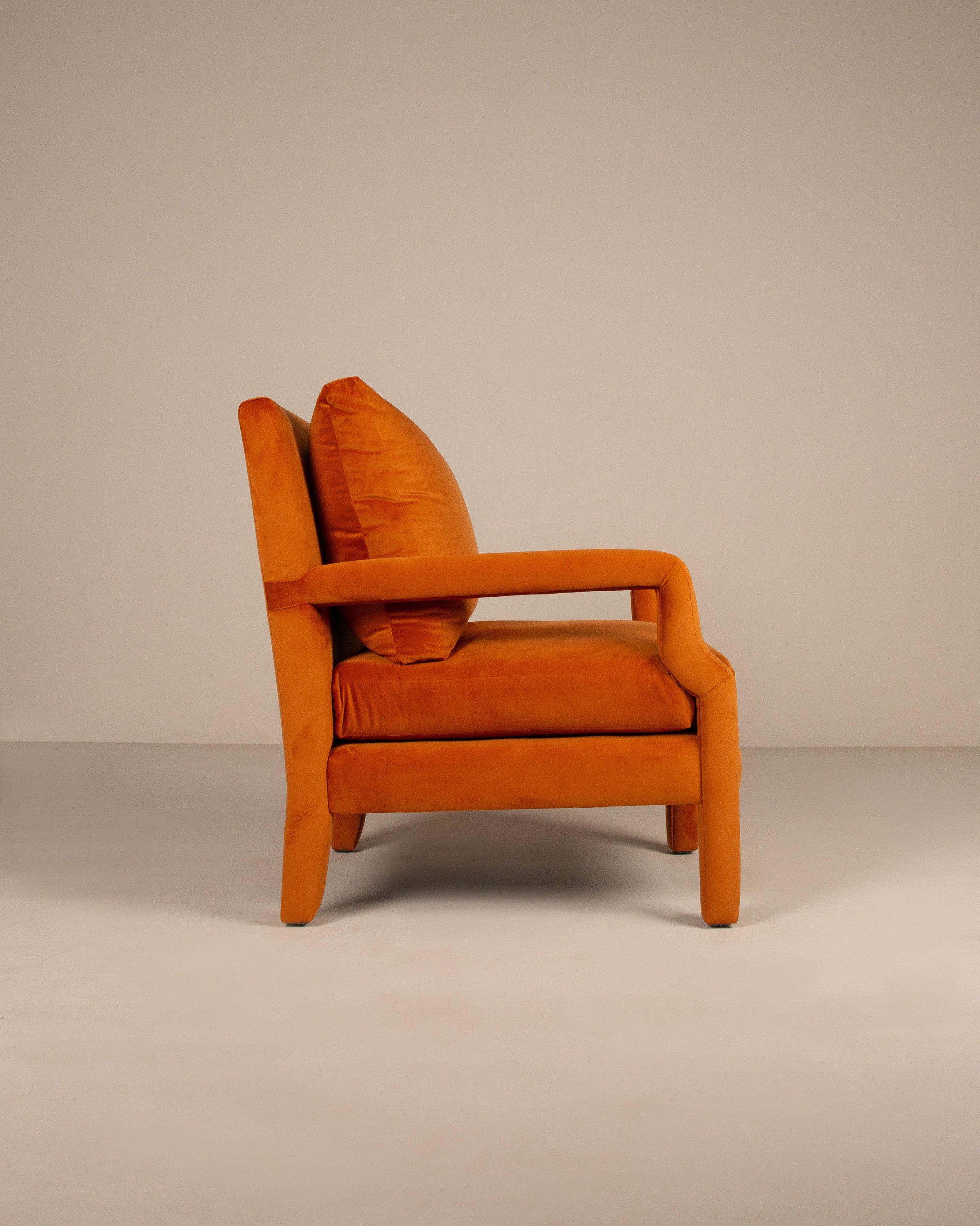 Behati Velvet Statement Chair -  Orange