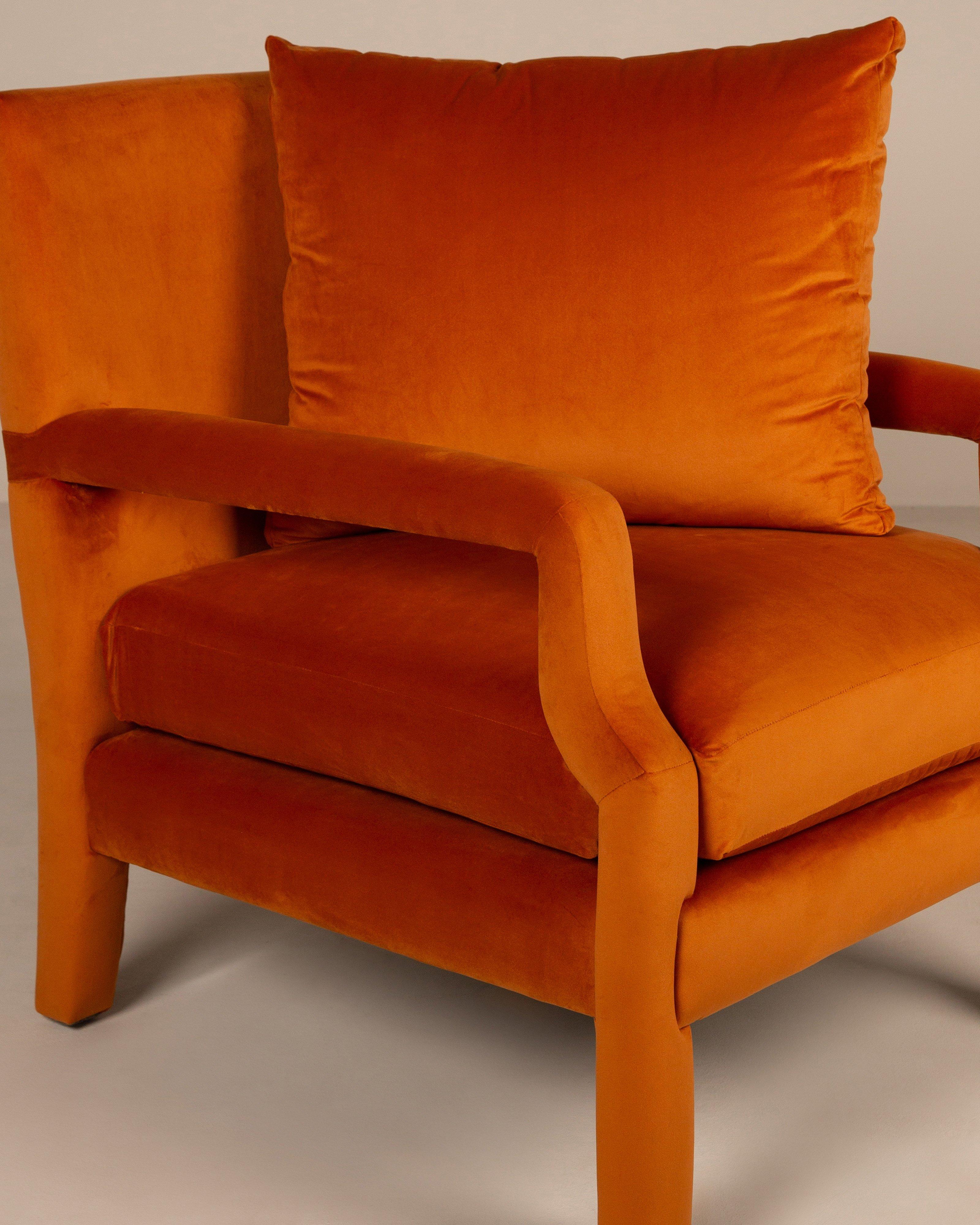 Behati Velvet Statement Chair -  Orange