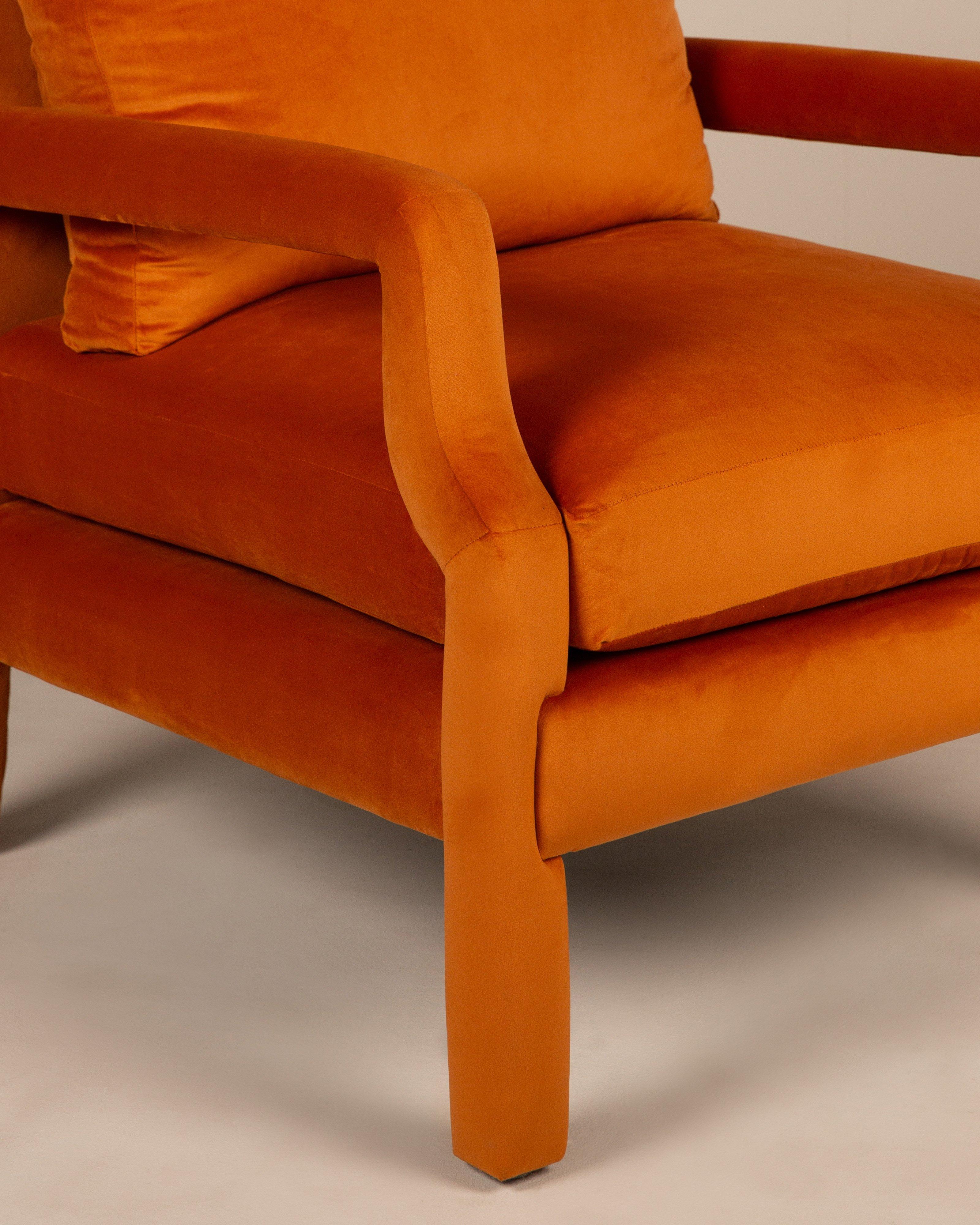 Behati Velvet Statement Chair -  Orange