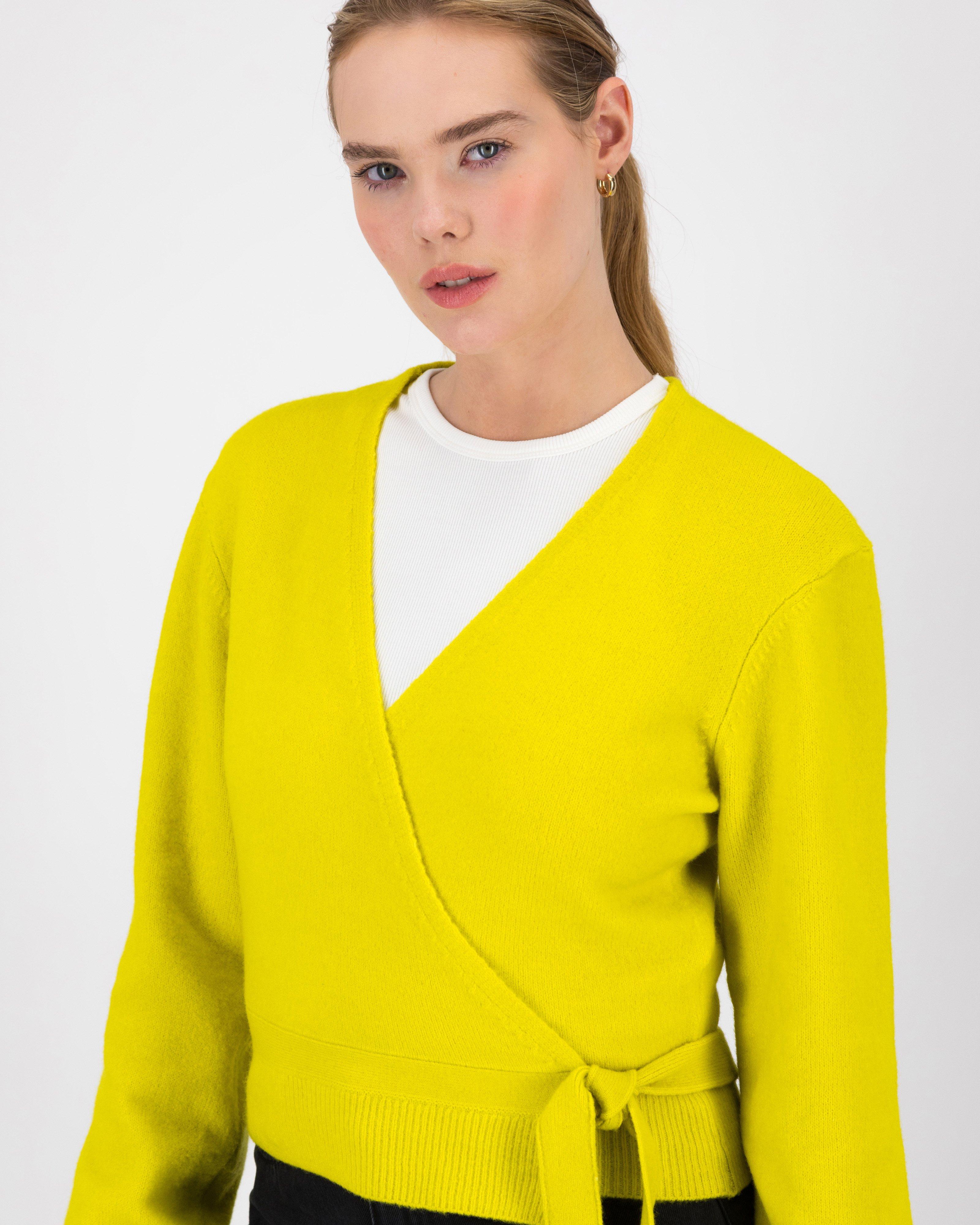 Bailey Wrap Cardigan -  Yellow