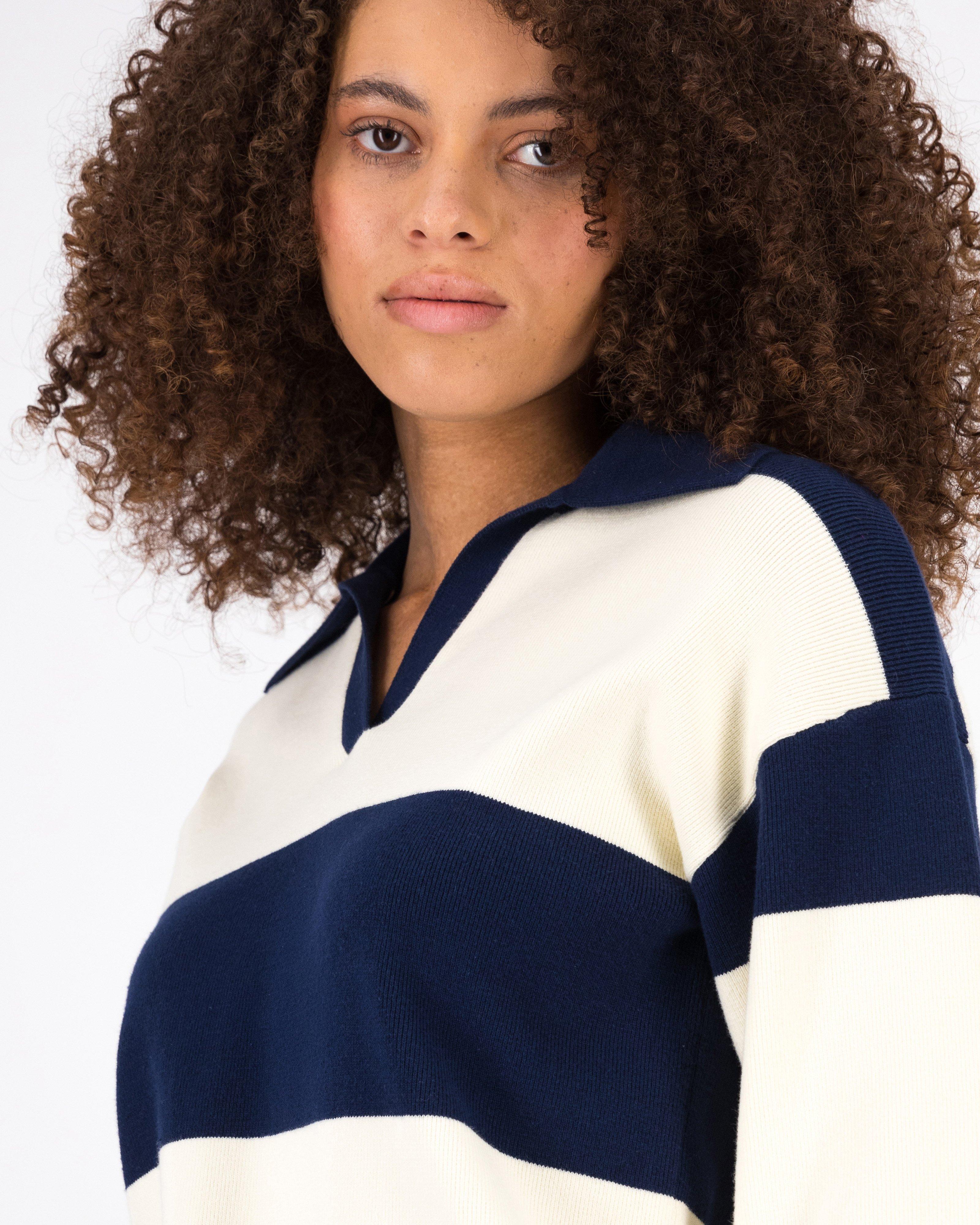 Women’s Marie Stripe Golfer -  Navy