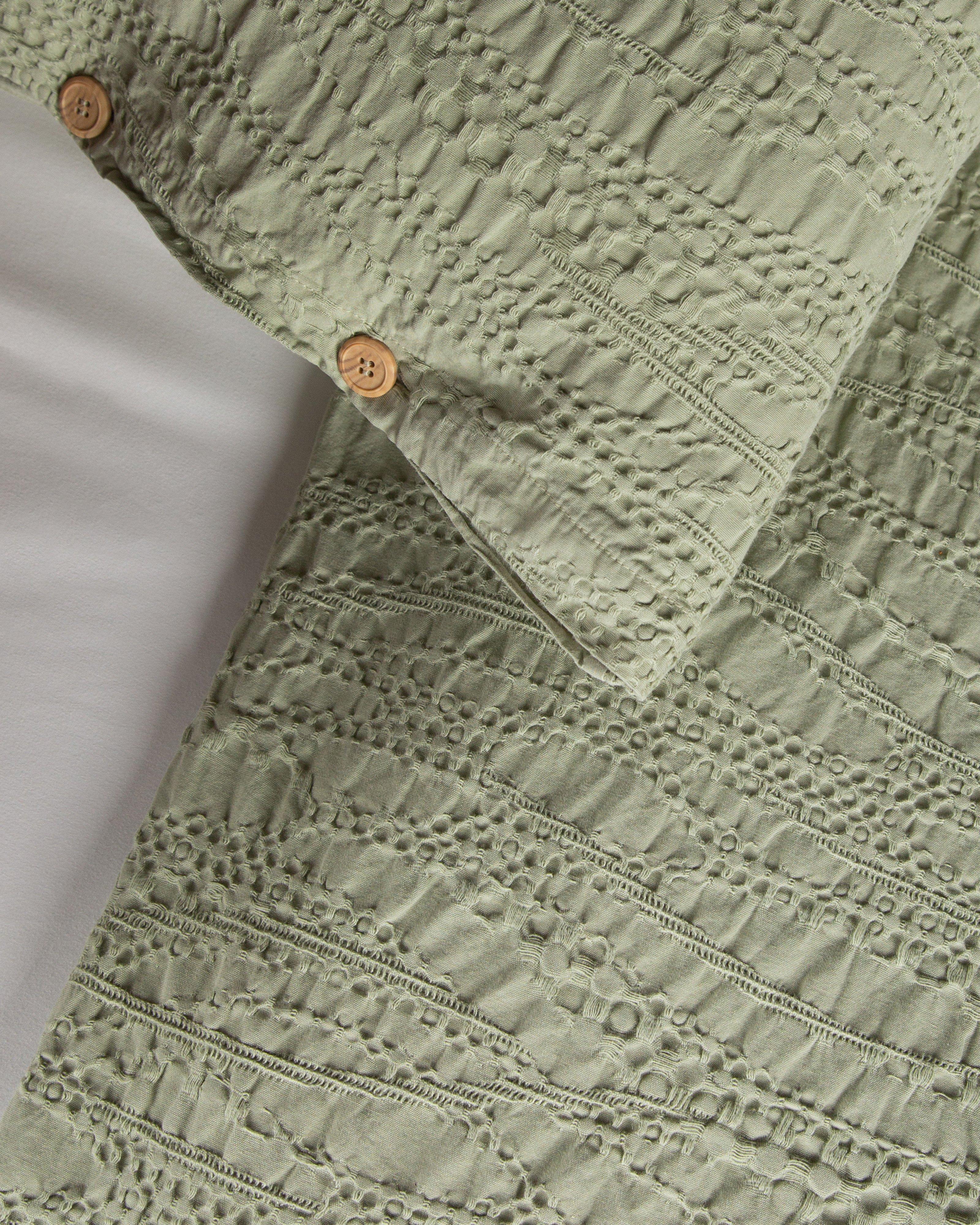Favo Textured Queen Bedding Set -  Sage
