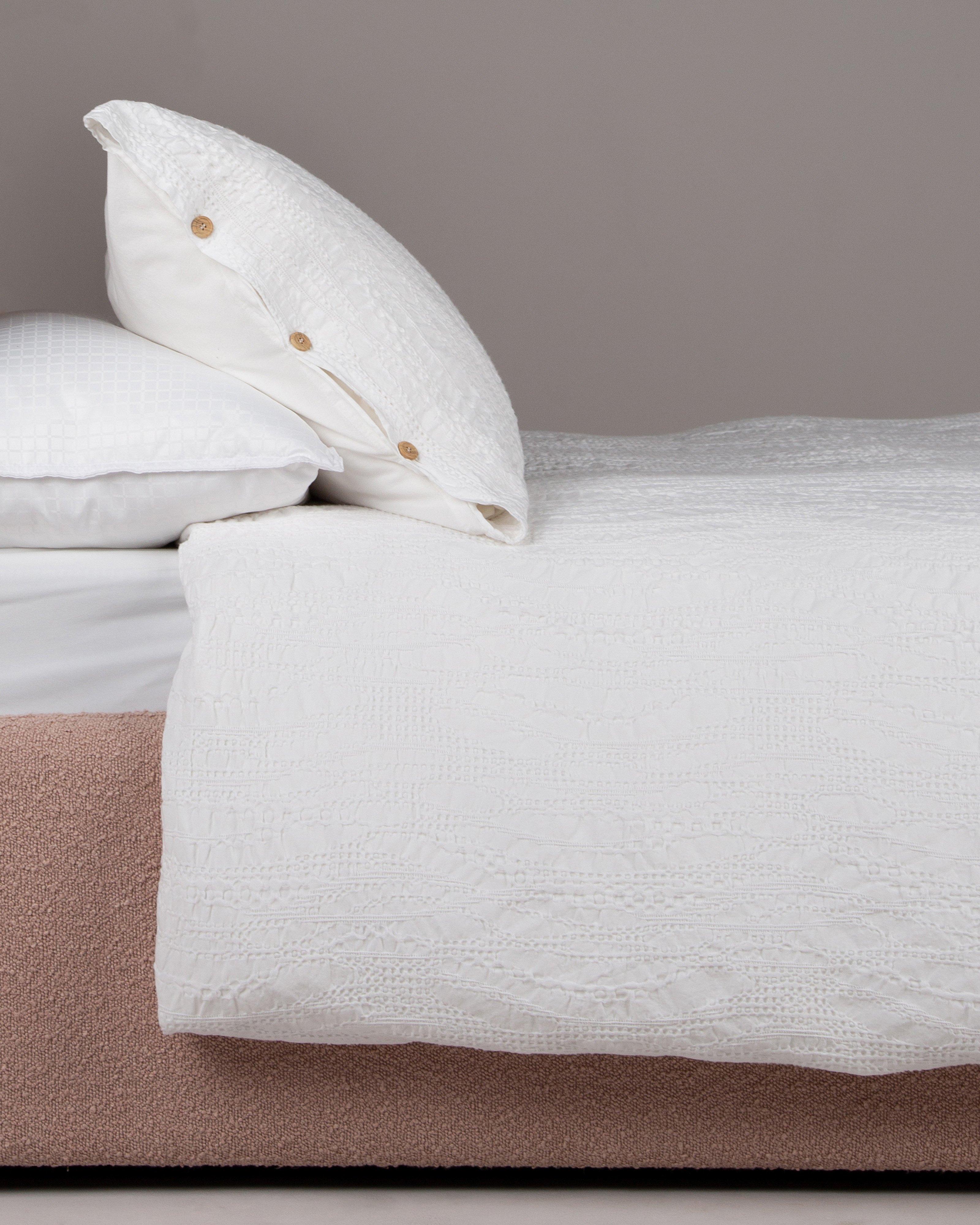 Favo Textured King Bedding Set -  White