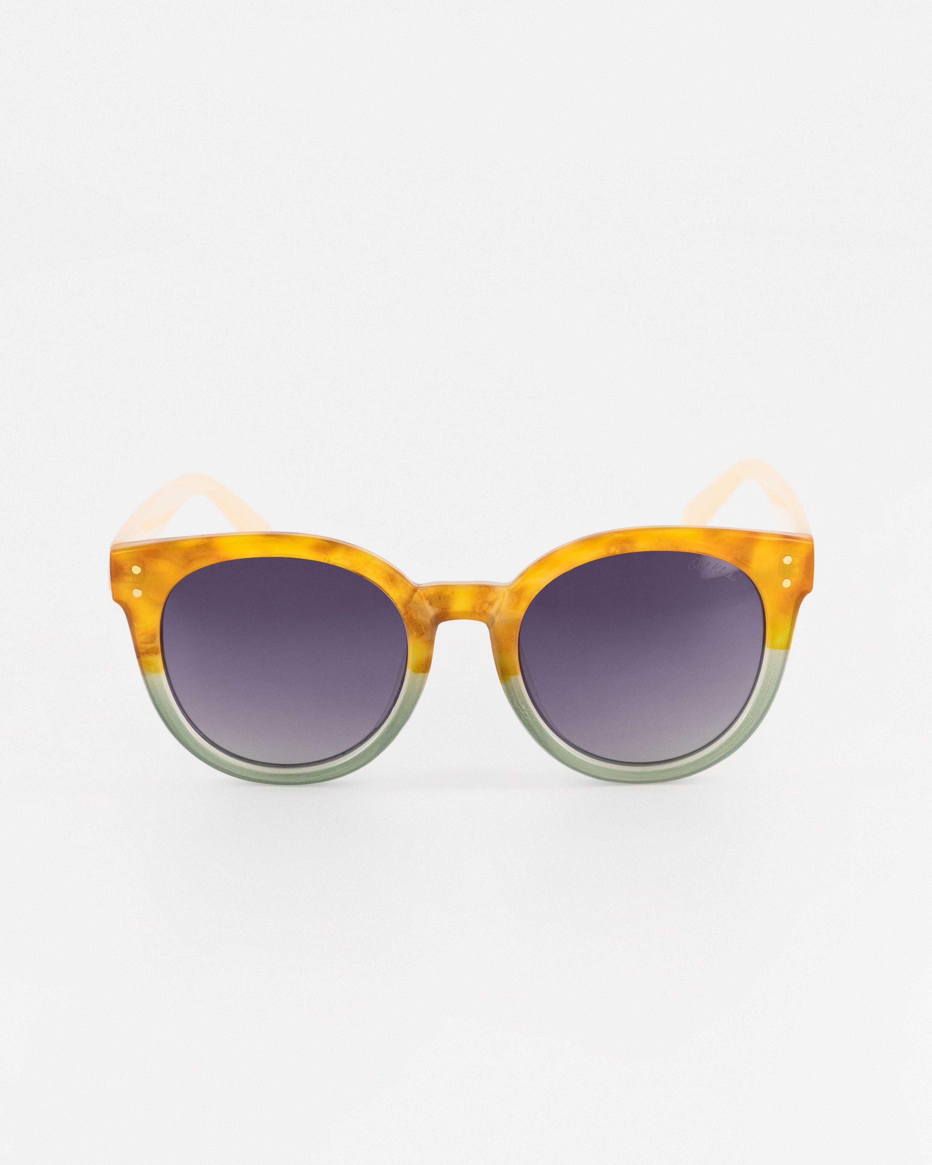 Women’s Retro Round Two-Tone Sunglasses  -  Brown