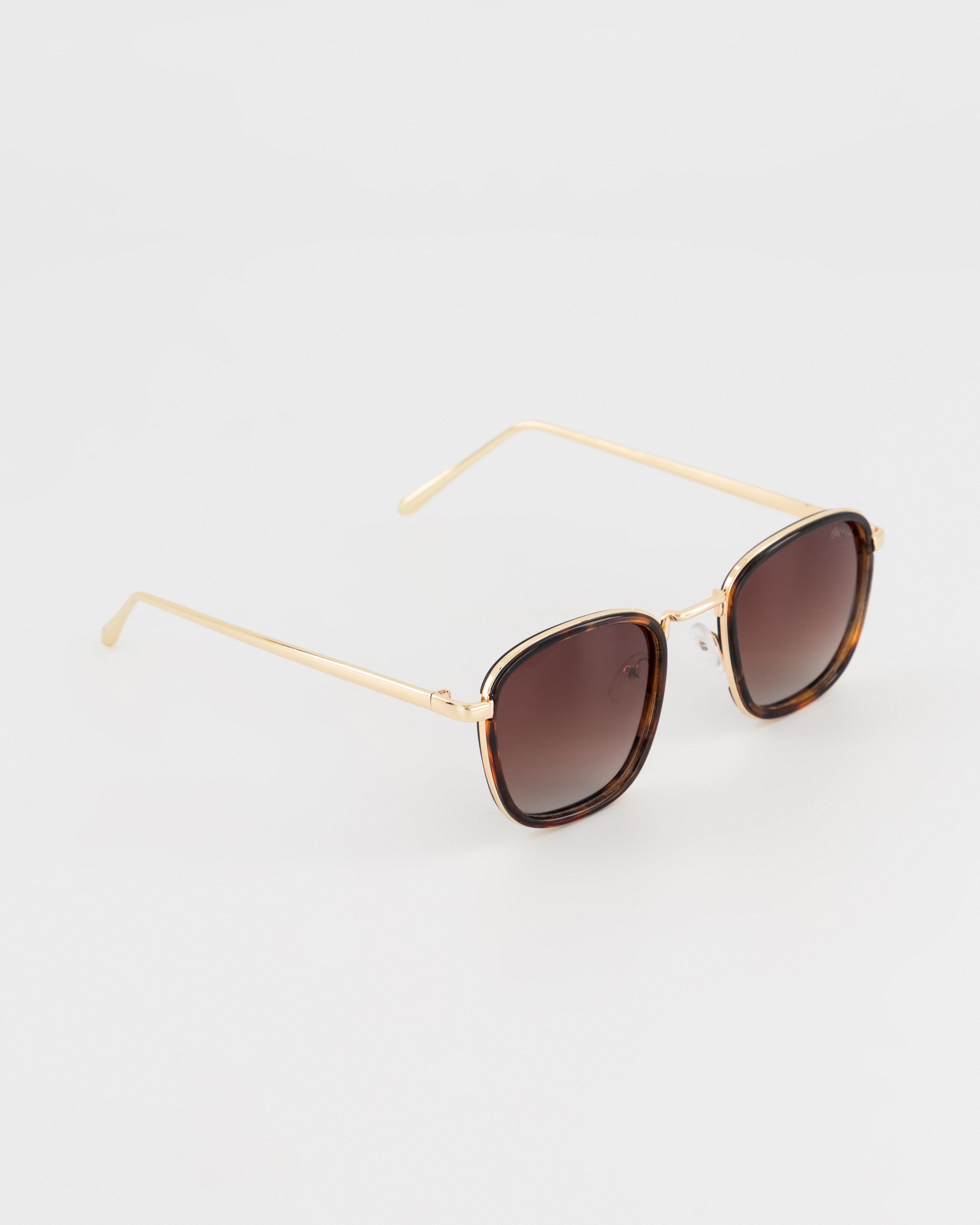 Women’s Rimmed Metal Sunglasses  -  Brown