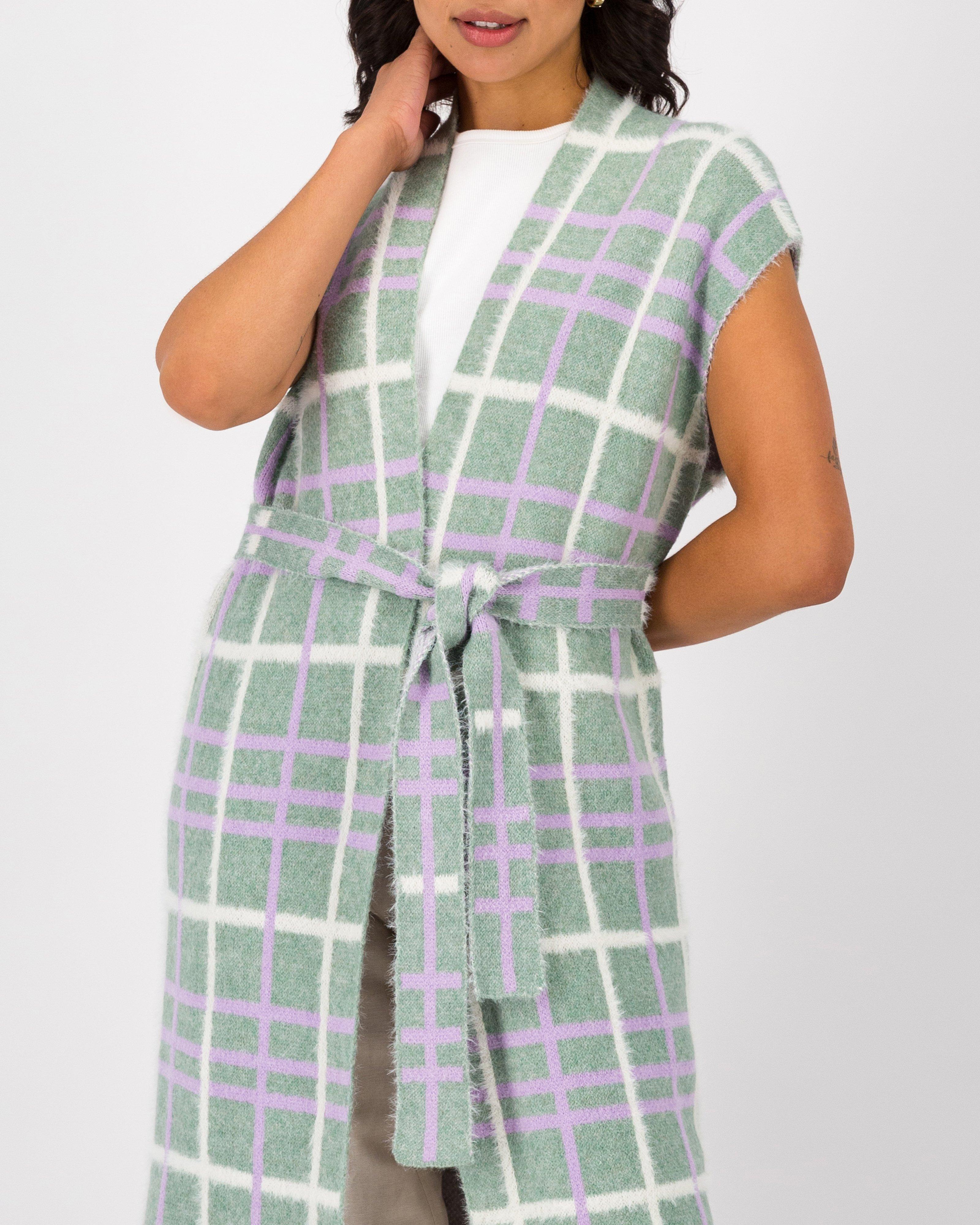 Stacey Check Kimono -  Green