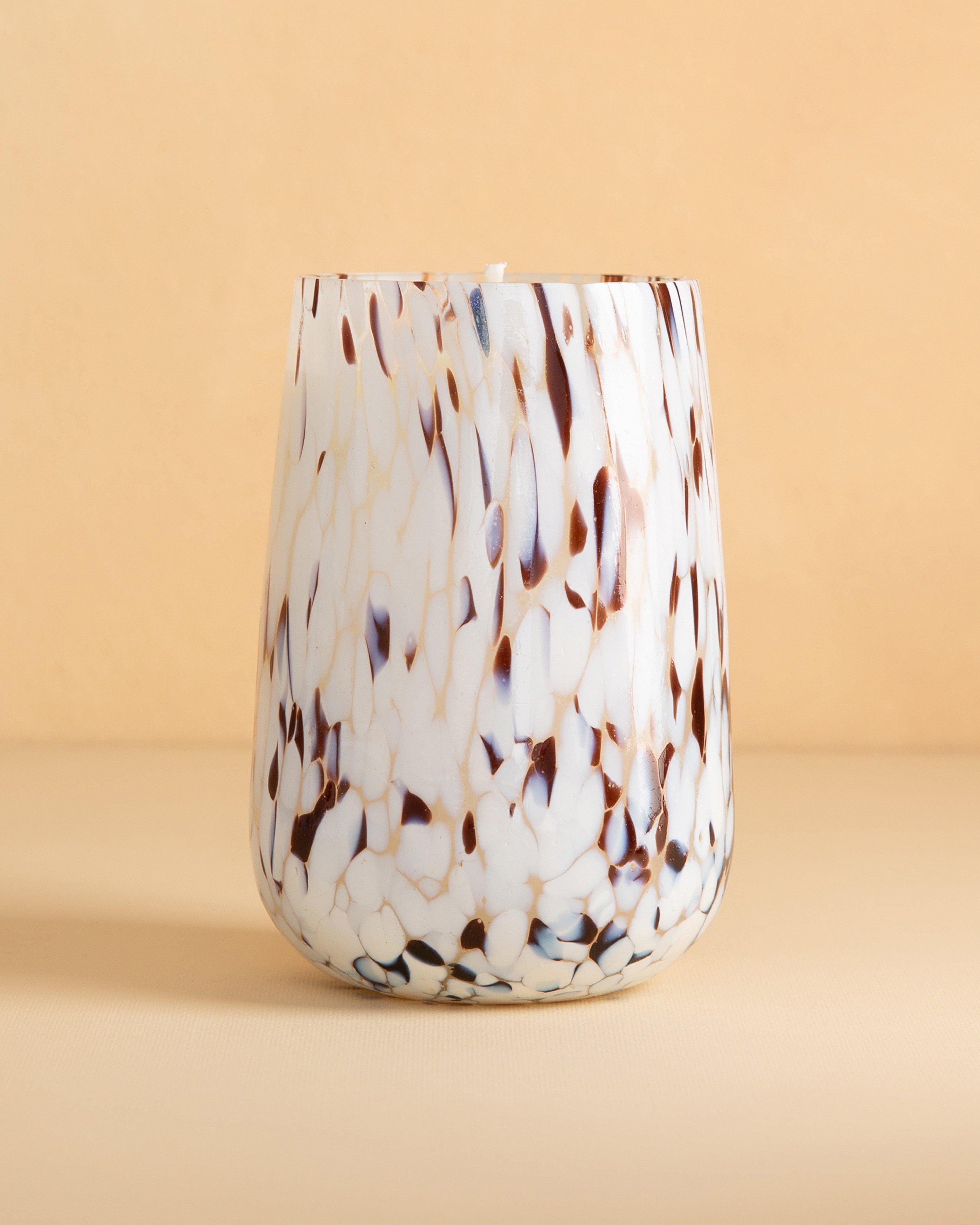 Speckle Tall Candle -  White