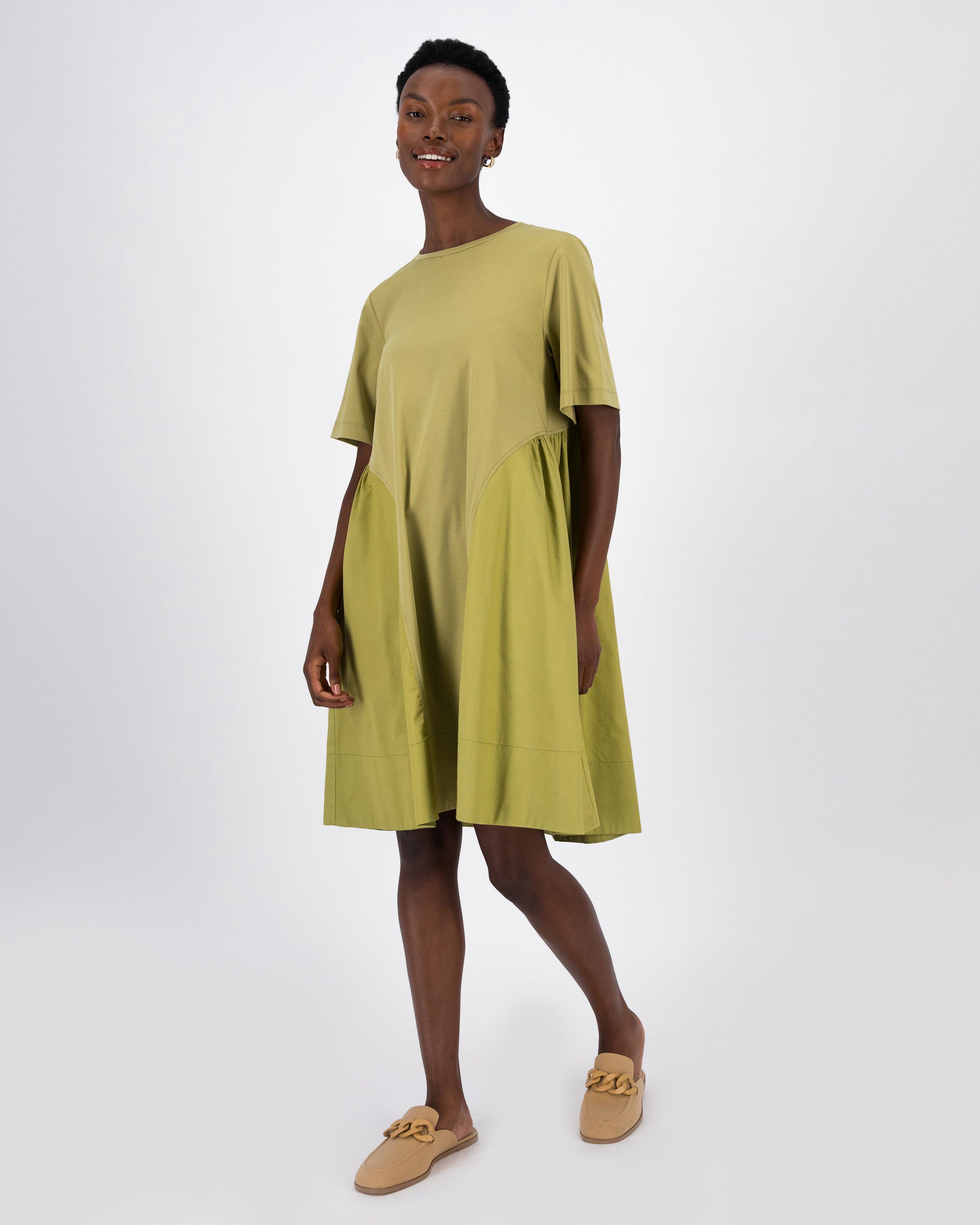 Reagan Cotton Dress -  Olive