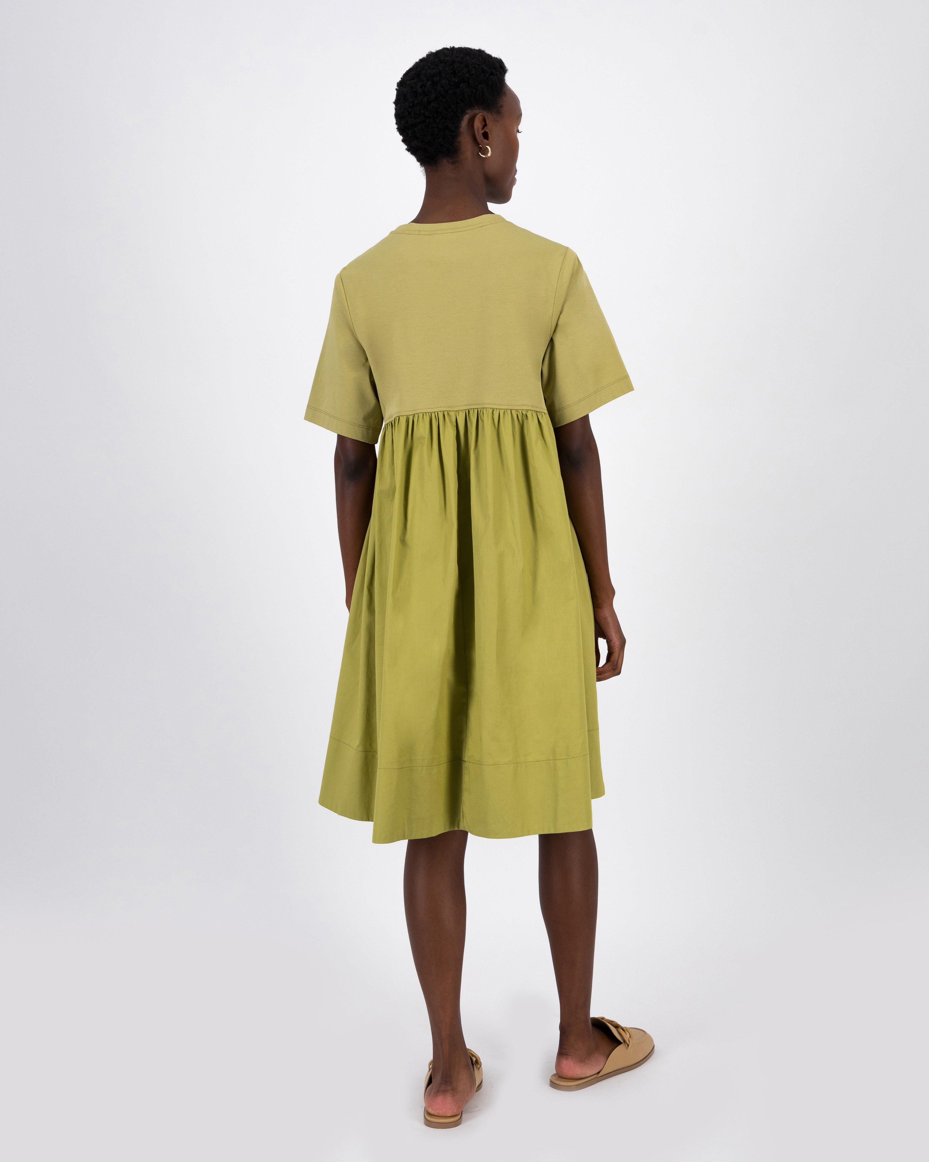 Reagan Cotton Dress -  Olive