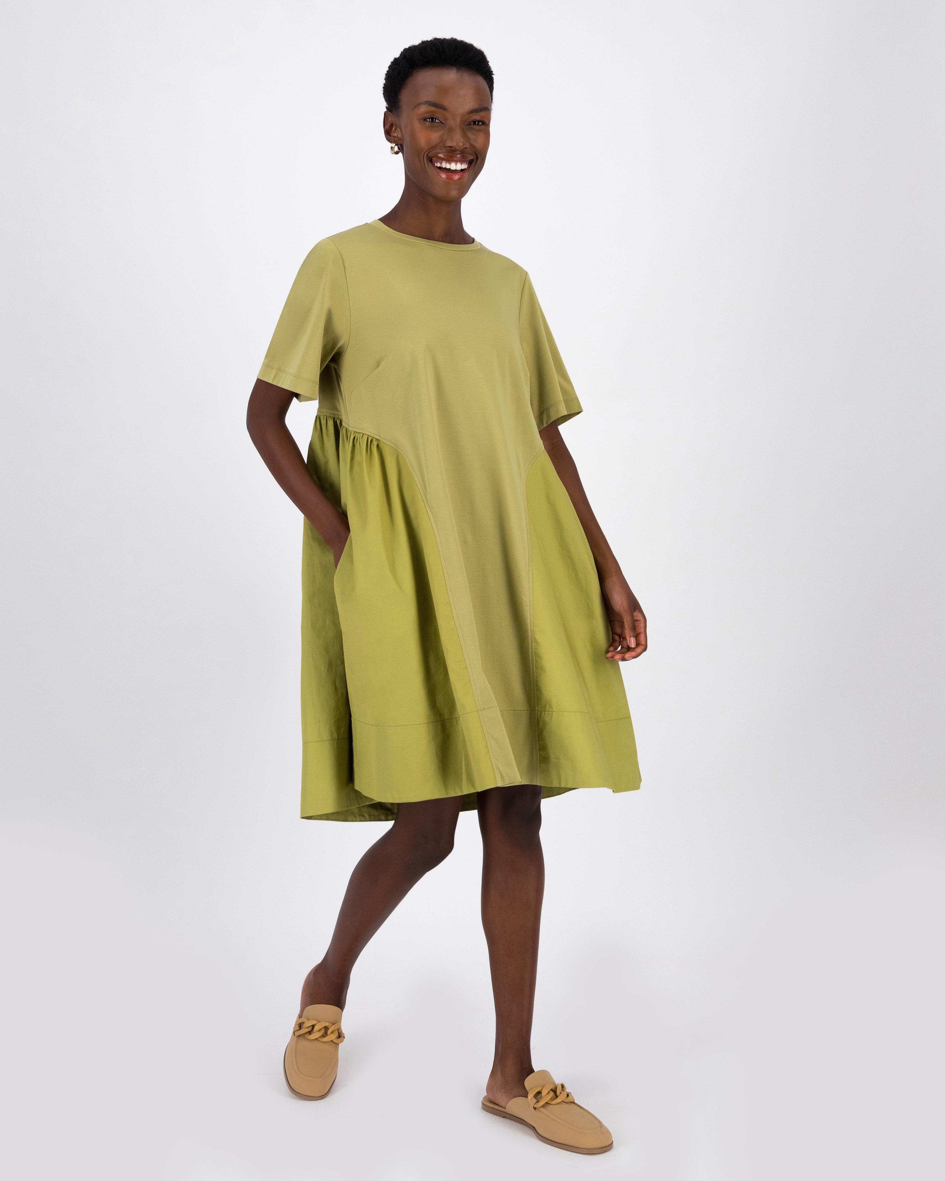 Reagan Cotton Dress -  Olive