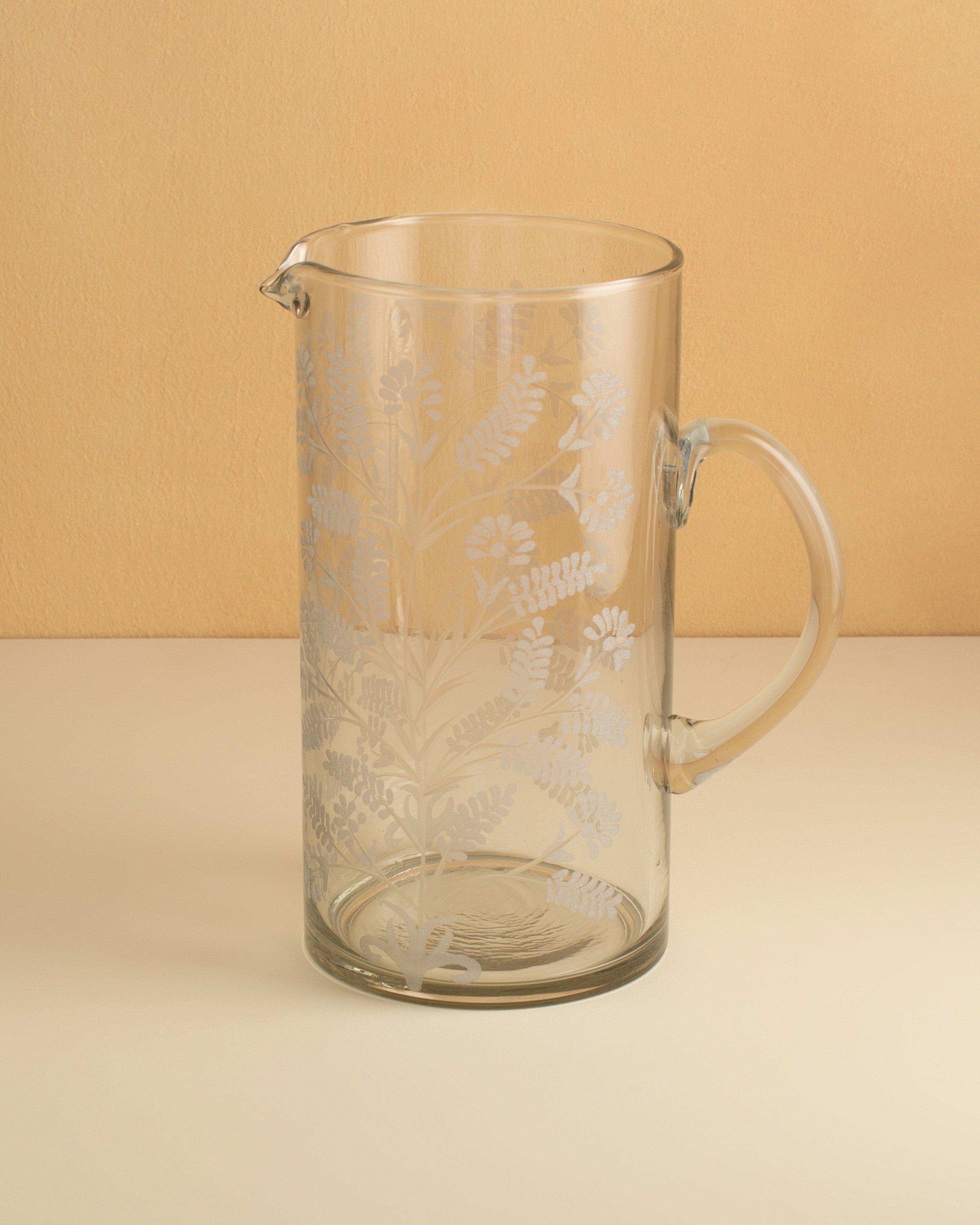 Etched Floral Jug -  No Colour
