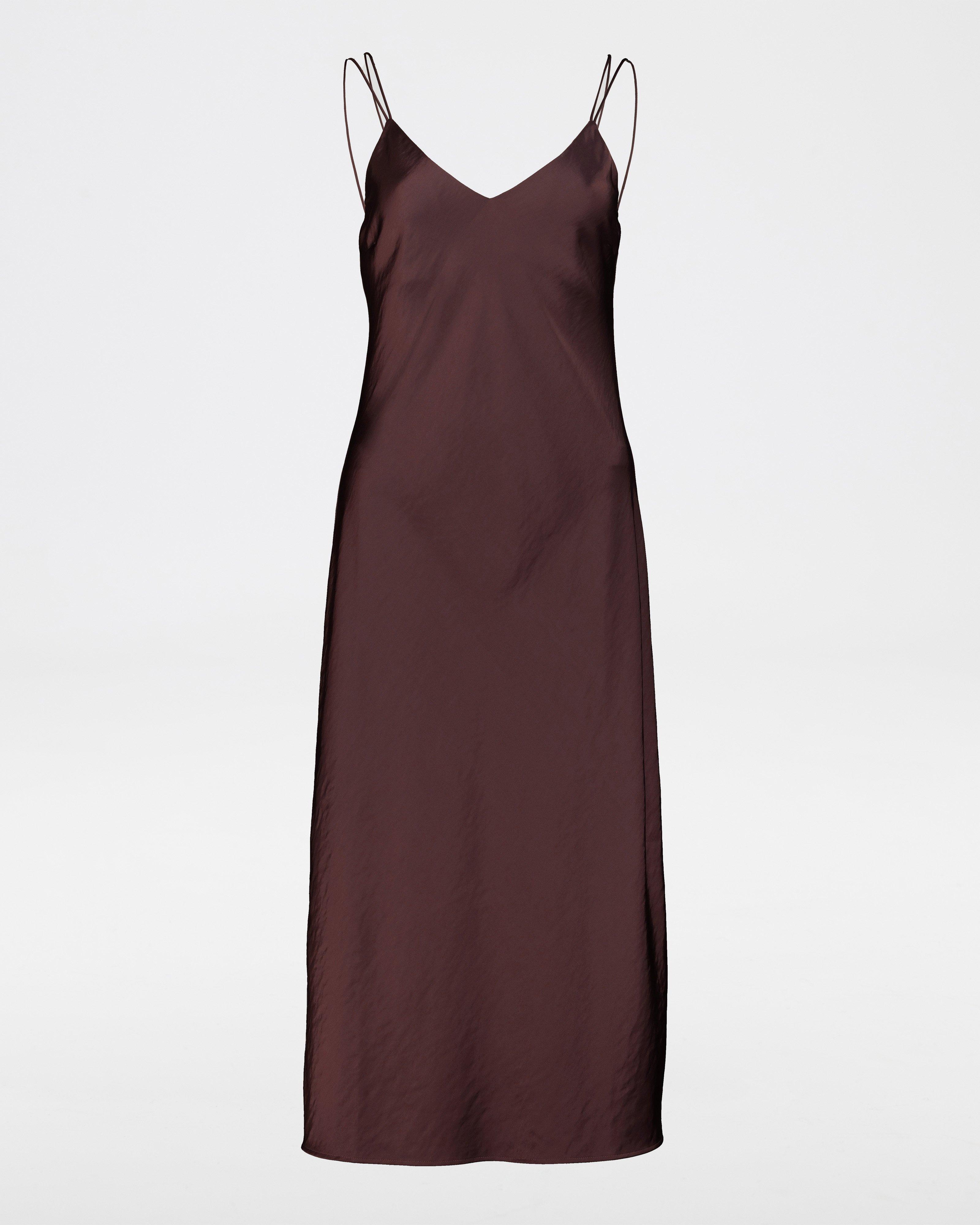 Lucy Sateen Strappy Slip Dress -  Purple