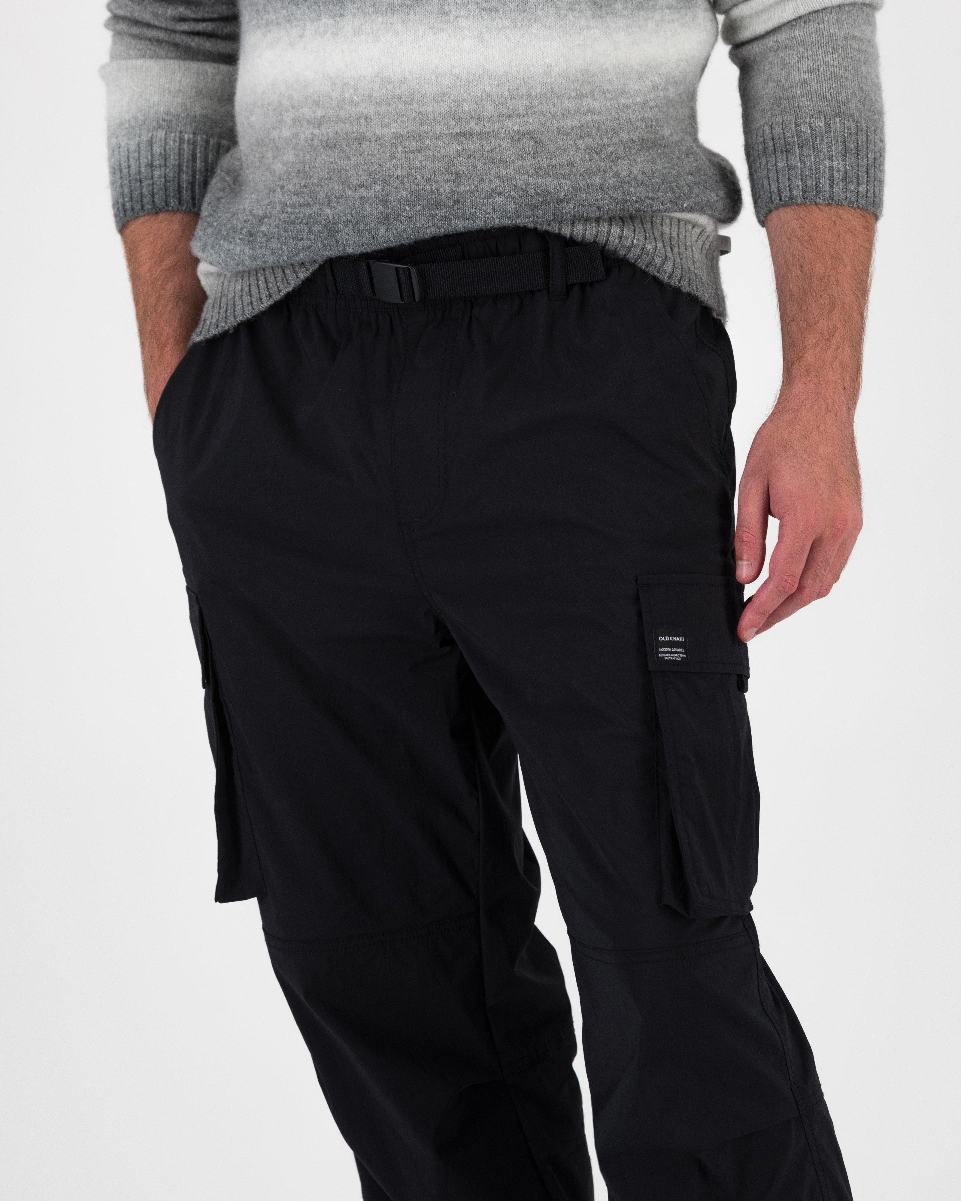 Men’s Dino Parachute Pants  -  Black