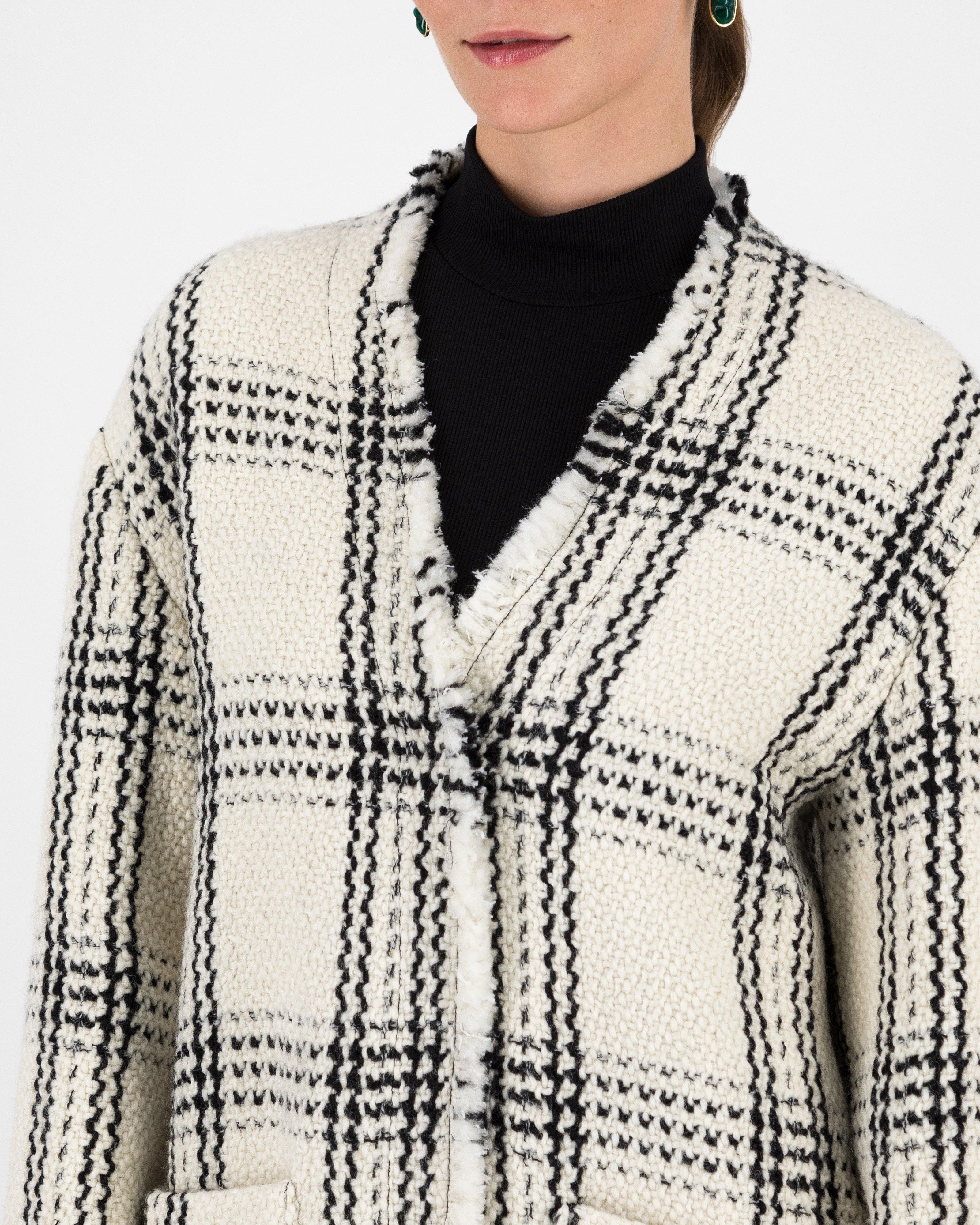 Chana Tweed Textured Jacket -  Milk