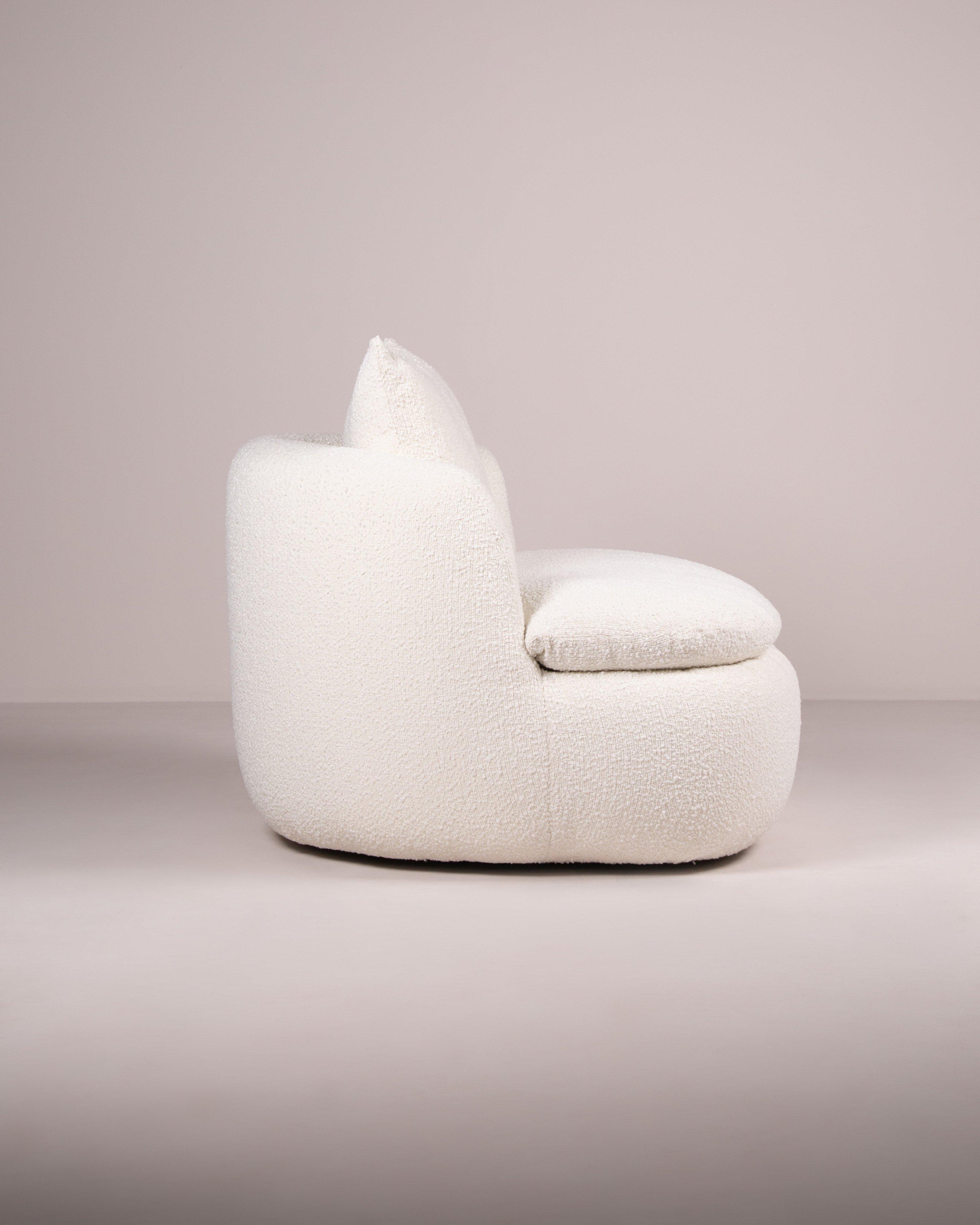 Olive Swivel Armchair -  Milk