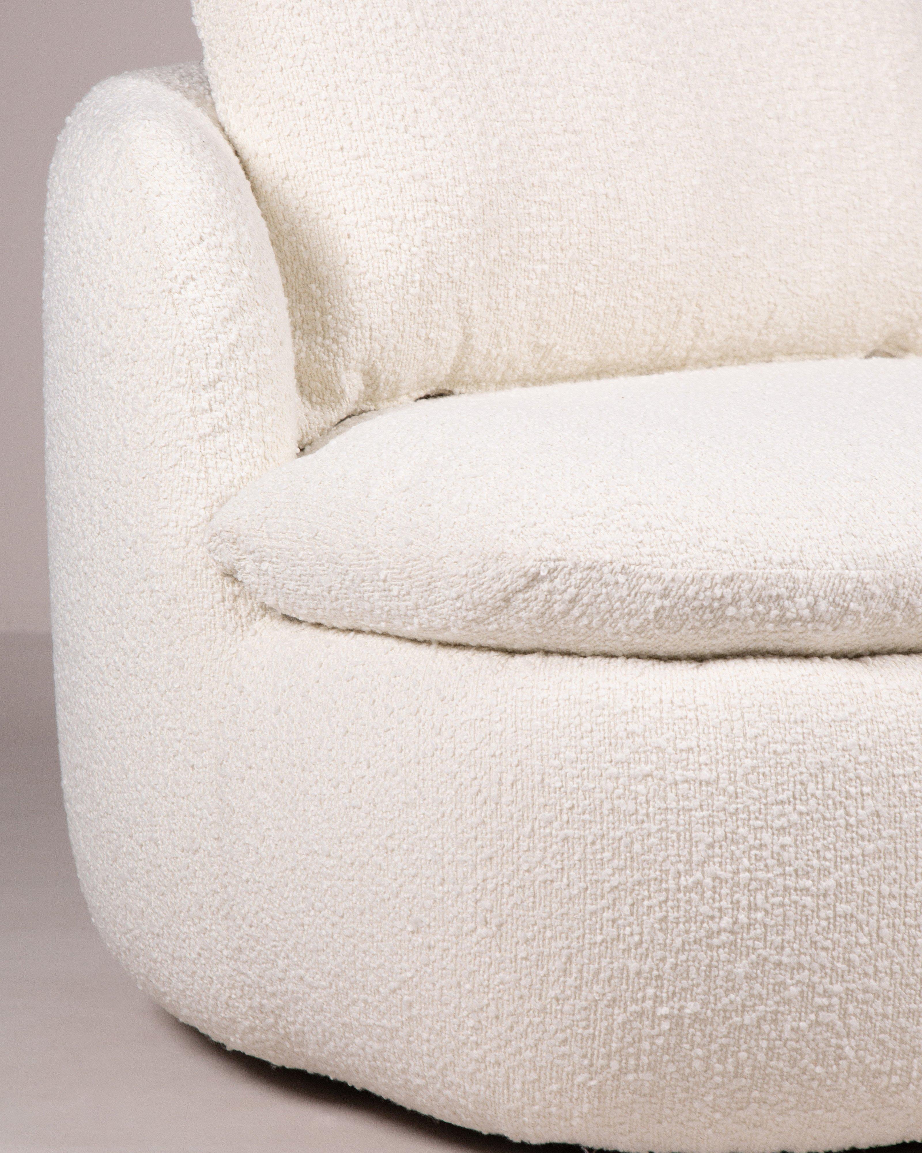 Olive Swivel Armchair -  Milk