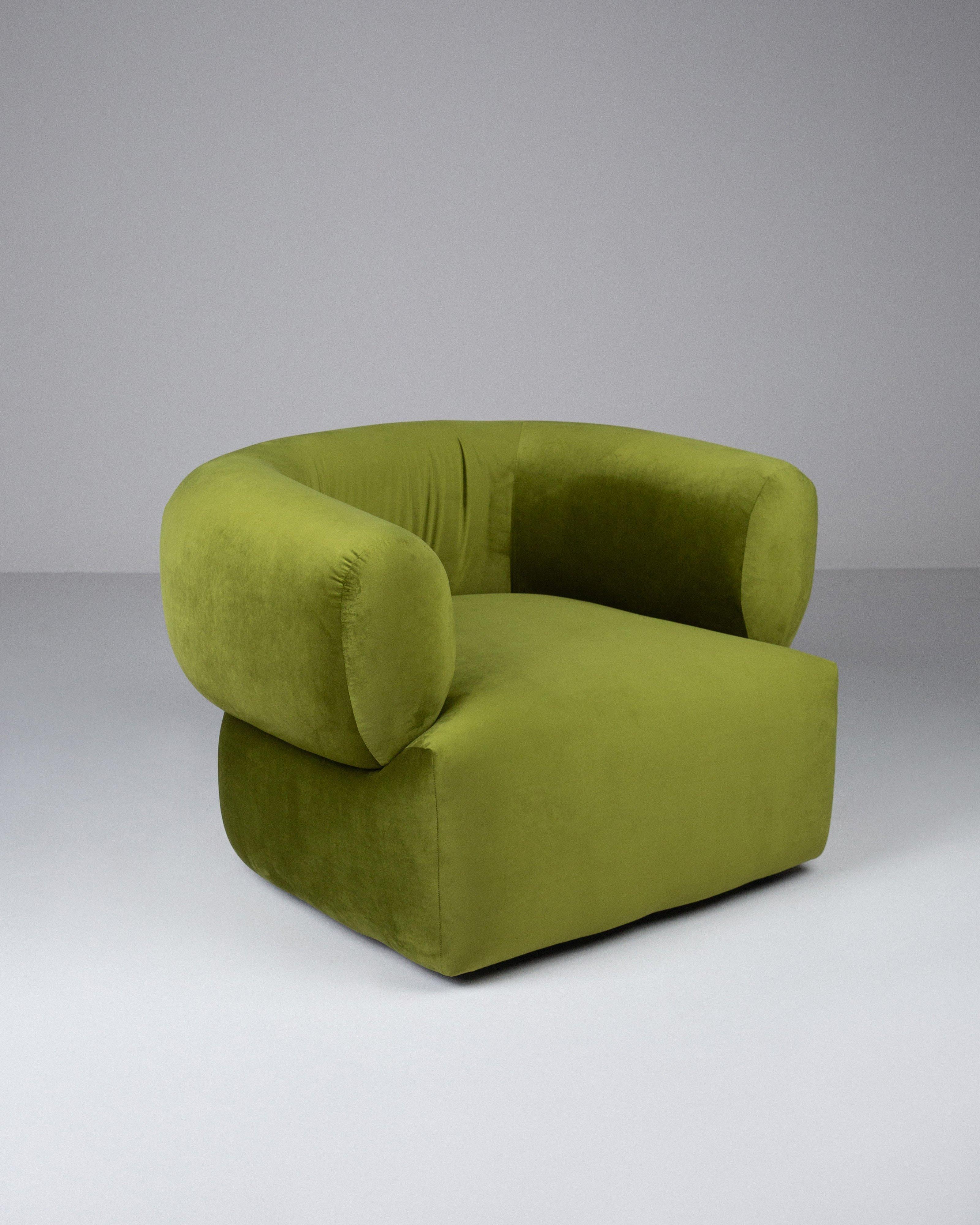 Gus Velvet Armchair -  Chartreuse